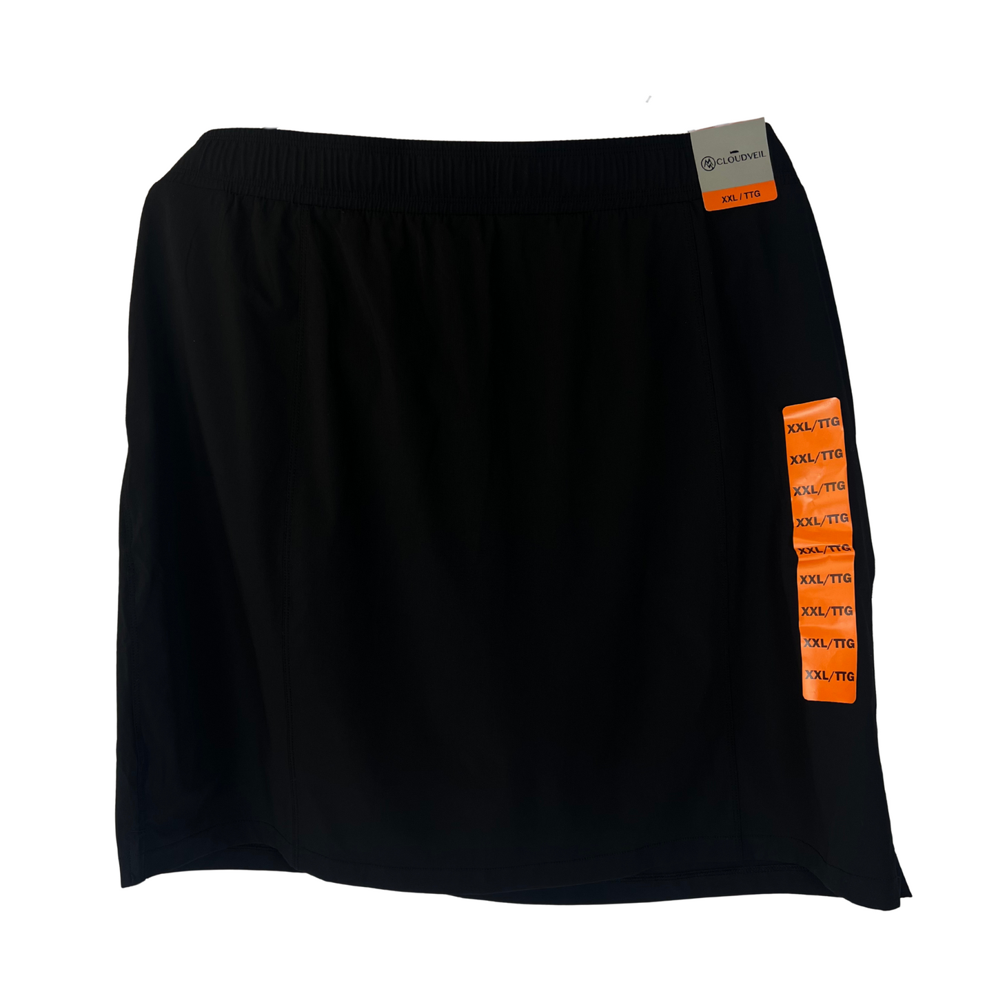Cloudveil Black Ladies Skort XXL Pull-On Elastic Waist with Pockets