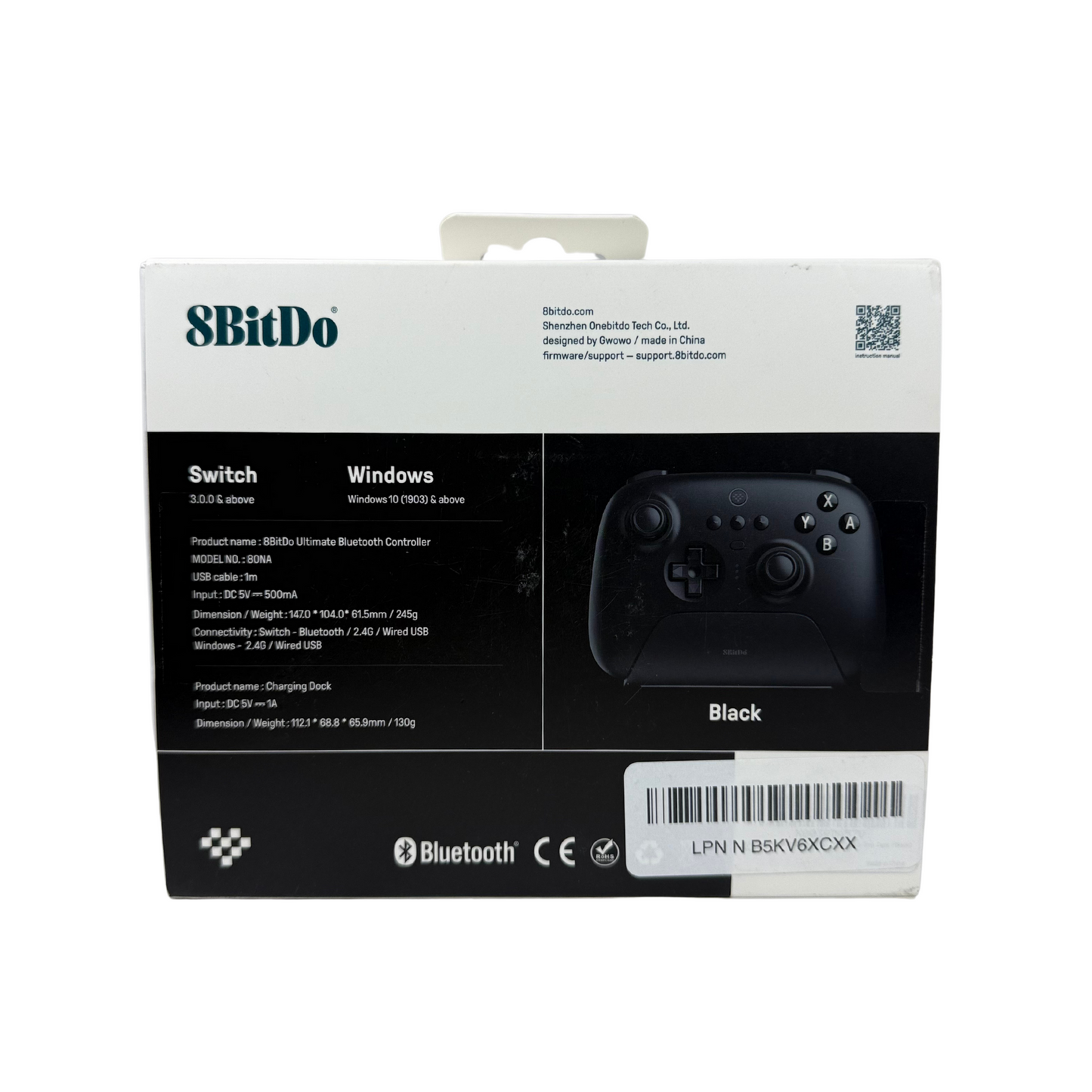 8BitDo Ultimate Bluetooth Controller – Switch, Windows, Steam Deck (Black)