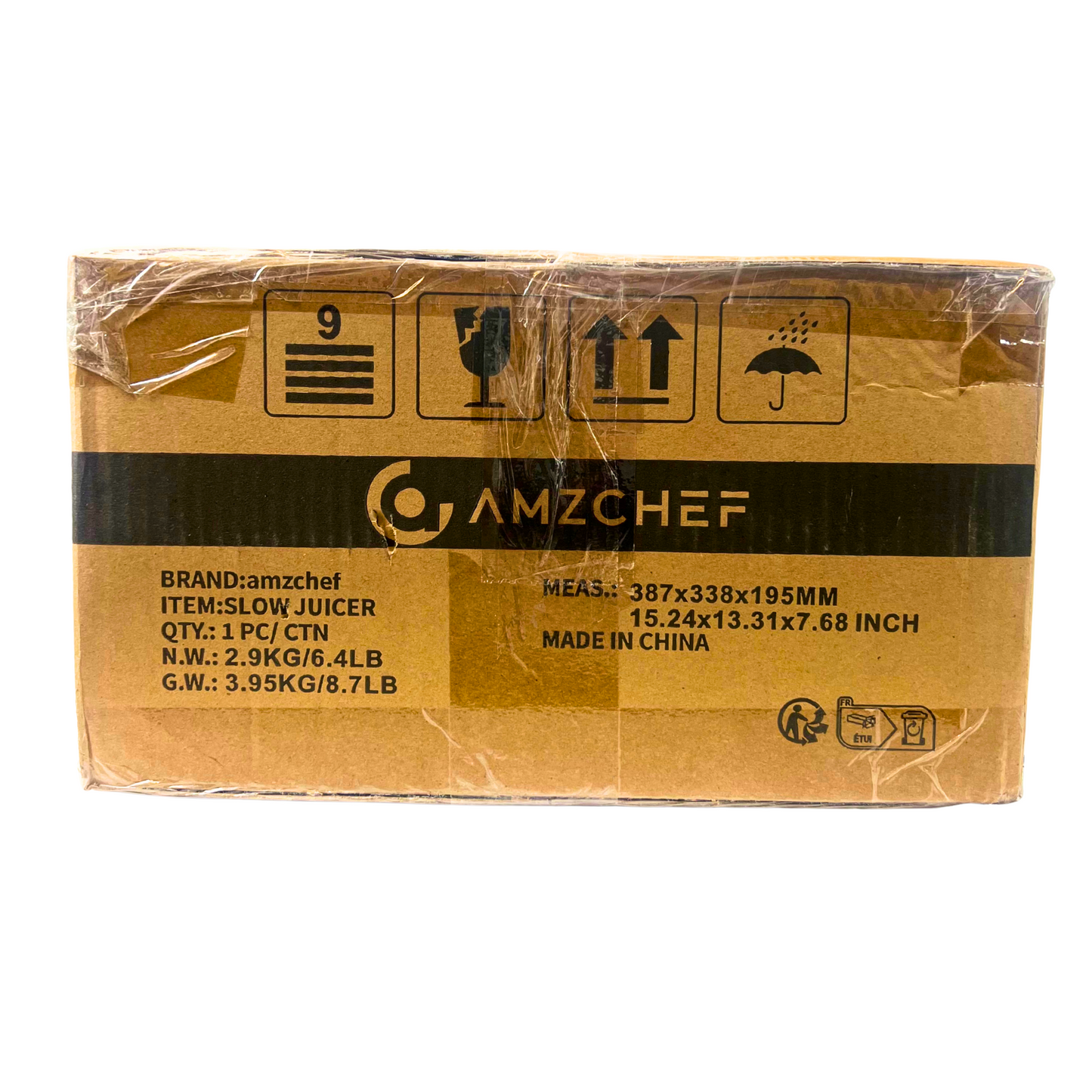 AMZCHEF Cold Press Juicer – Wide Chute, Stainless Steel, Slow Masticating, Easy Clean