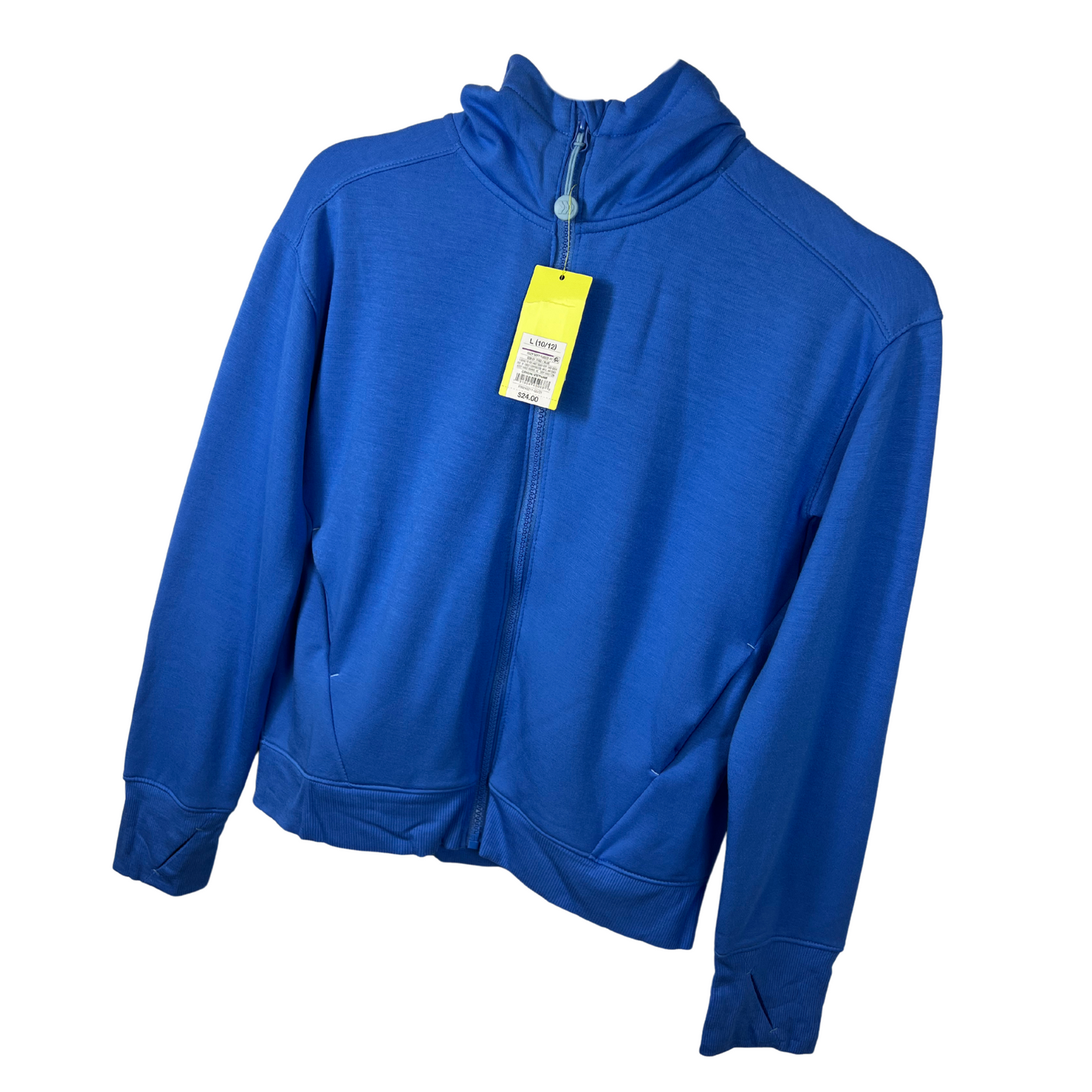 Kids Fleece Full Zip Hooded Sweatshirt - Blue, Large (10/12)