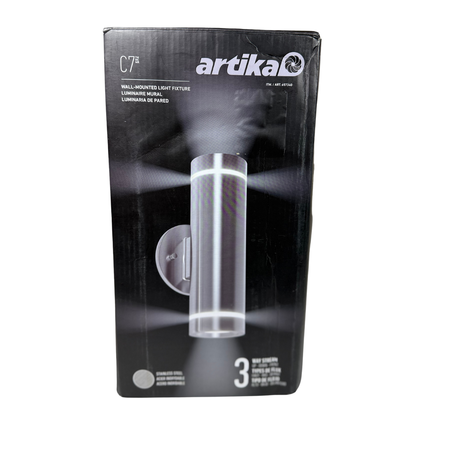 Artika C7 Outdoor/Indoor Cylinder Wall Sconce – Stainless Steel