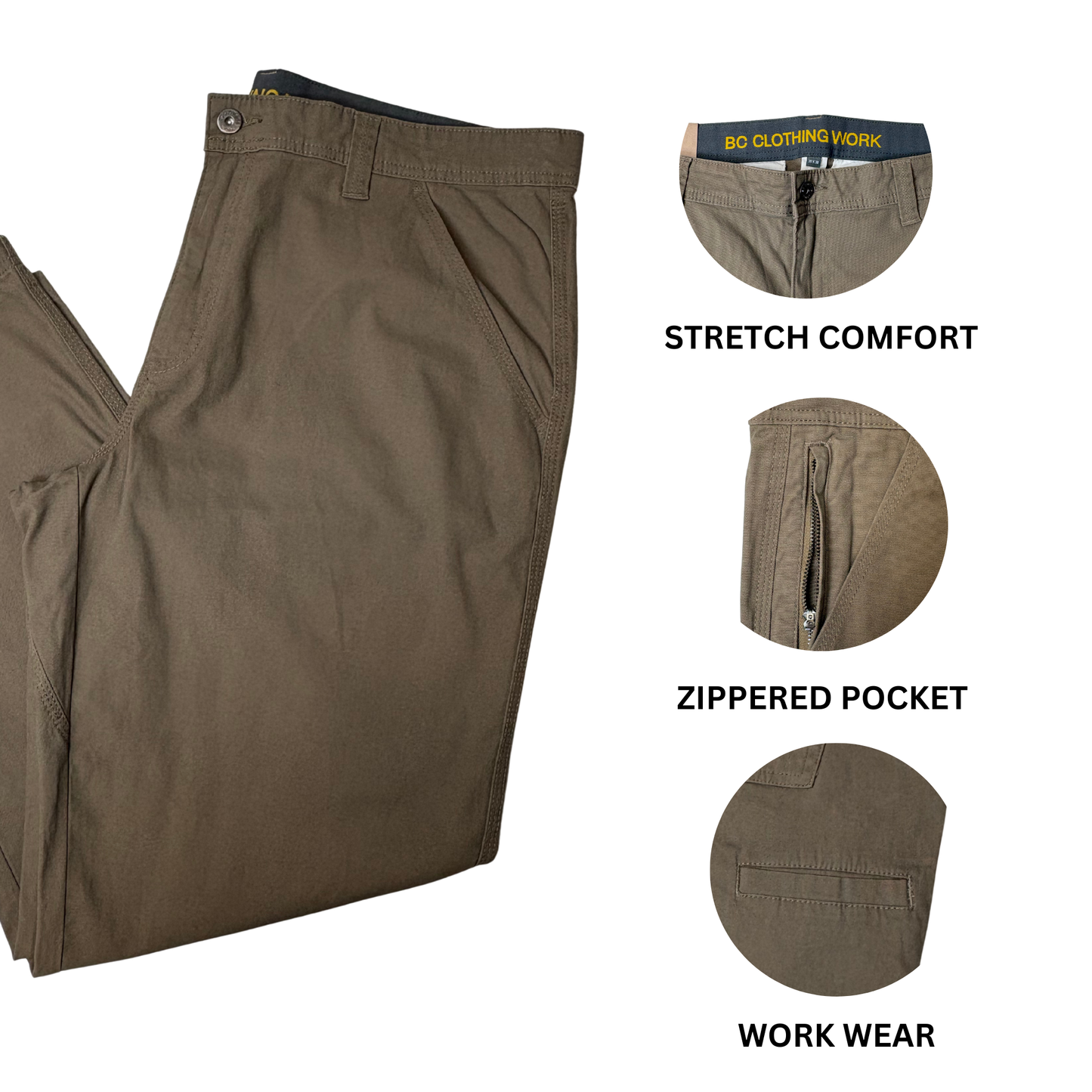 BC Men's Brown Work Jeans - 38x30