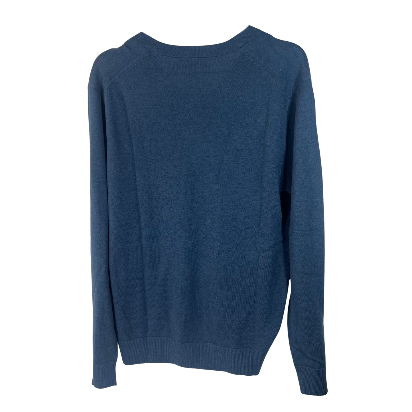 BR Men’s Long Sleeve Merino Wool Henley – Blue, Size L