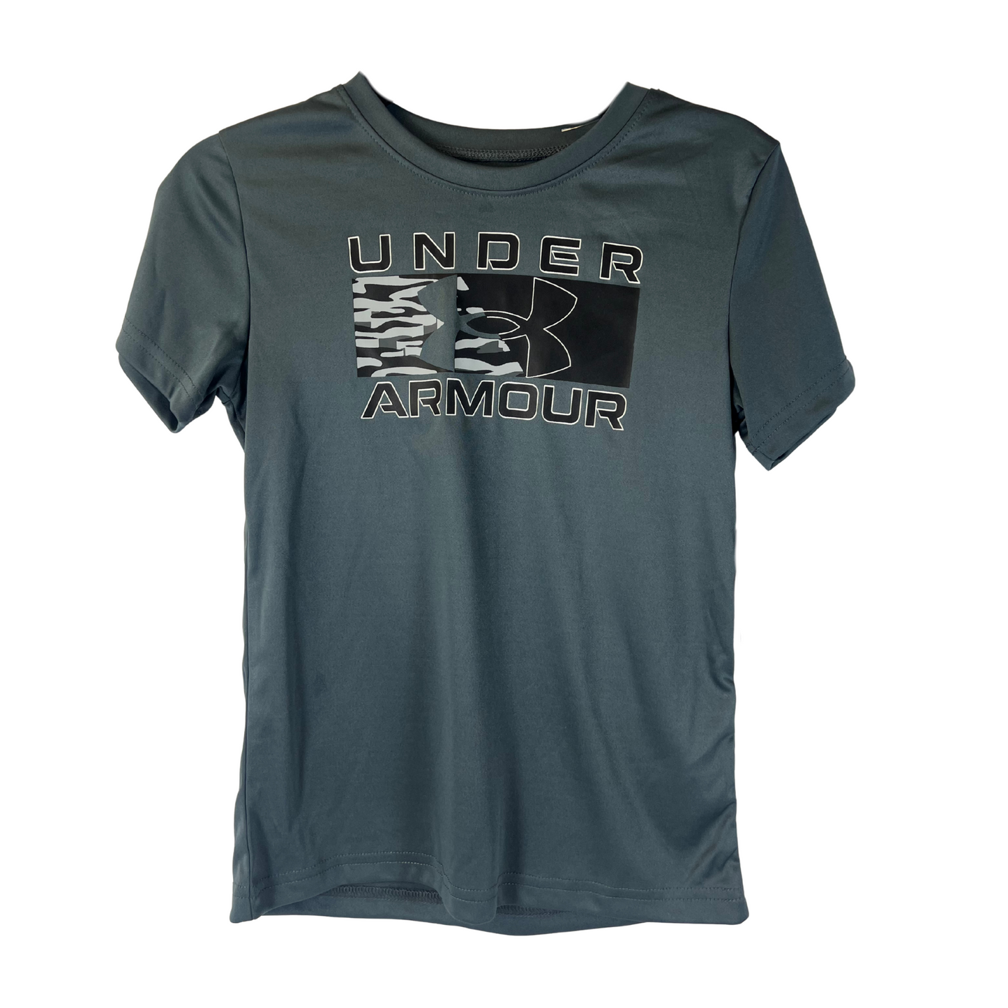Boys’ Gray Short Sleeve Shirt – Quick-Dry, Lightweight, Stretchy – Active Fit