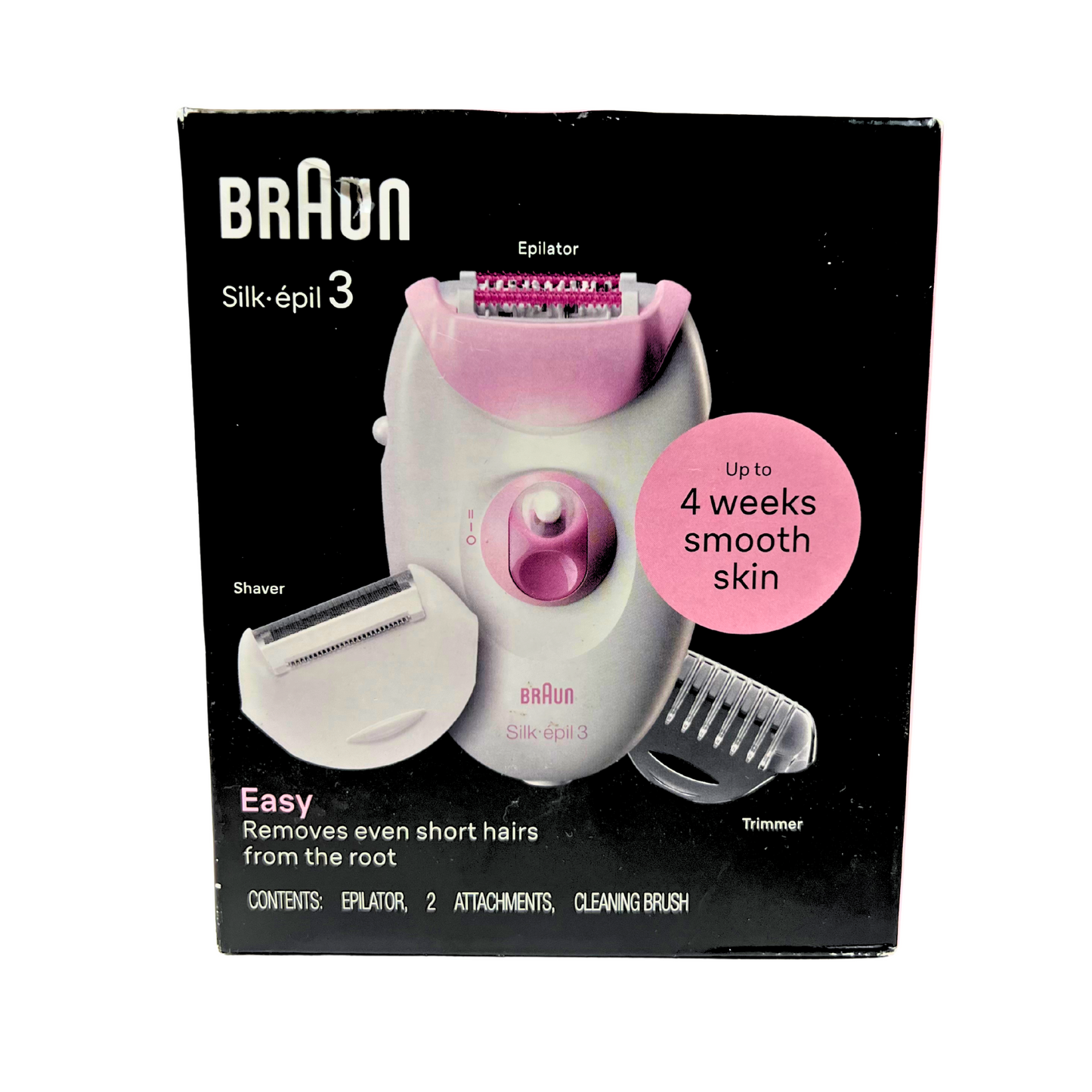 Epilator for Women with 20-Tweezer System, Massage Rollers & Trimmer Head – White/Pink