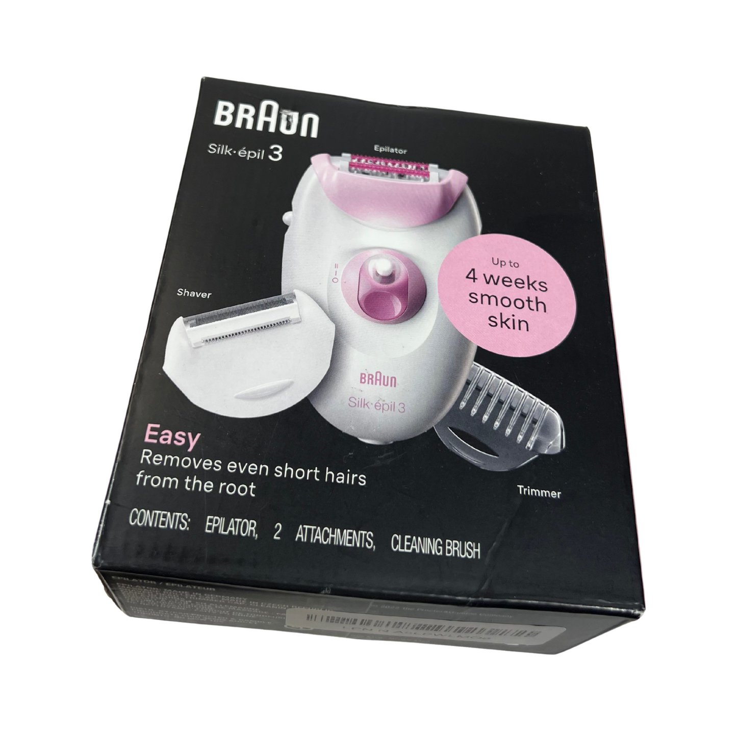 Epilator for Women with 20-Tweezer System, Massage Rollers & Trimmer Head – White/Pink