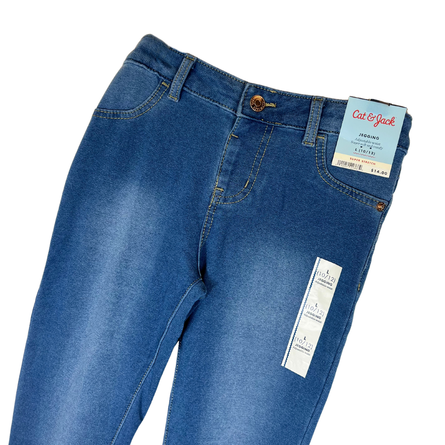 Super Stretch Jeggings with Adjustable Waist, Size L (10/12)