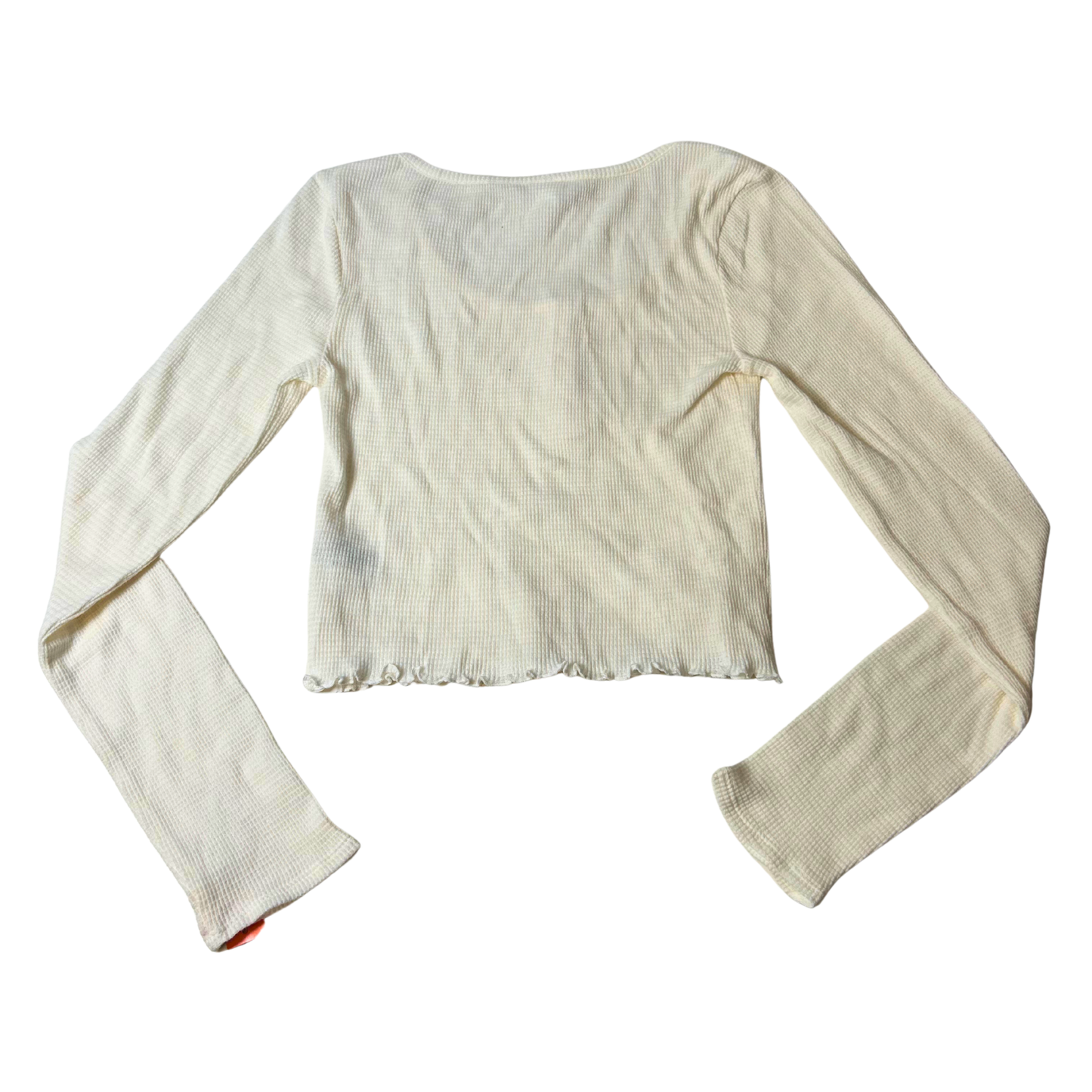 Long Sleeve Crop Top – Size S | Beige | Casual Women's Top