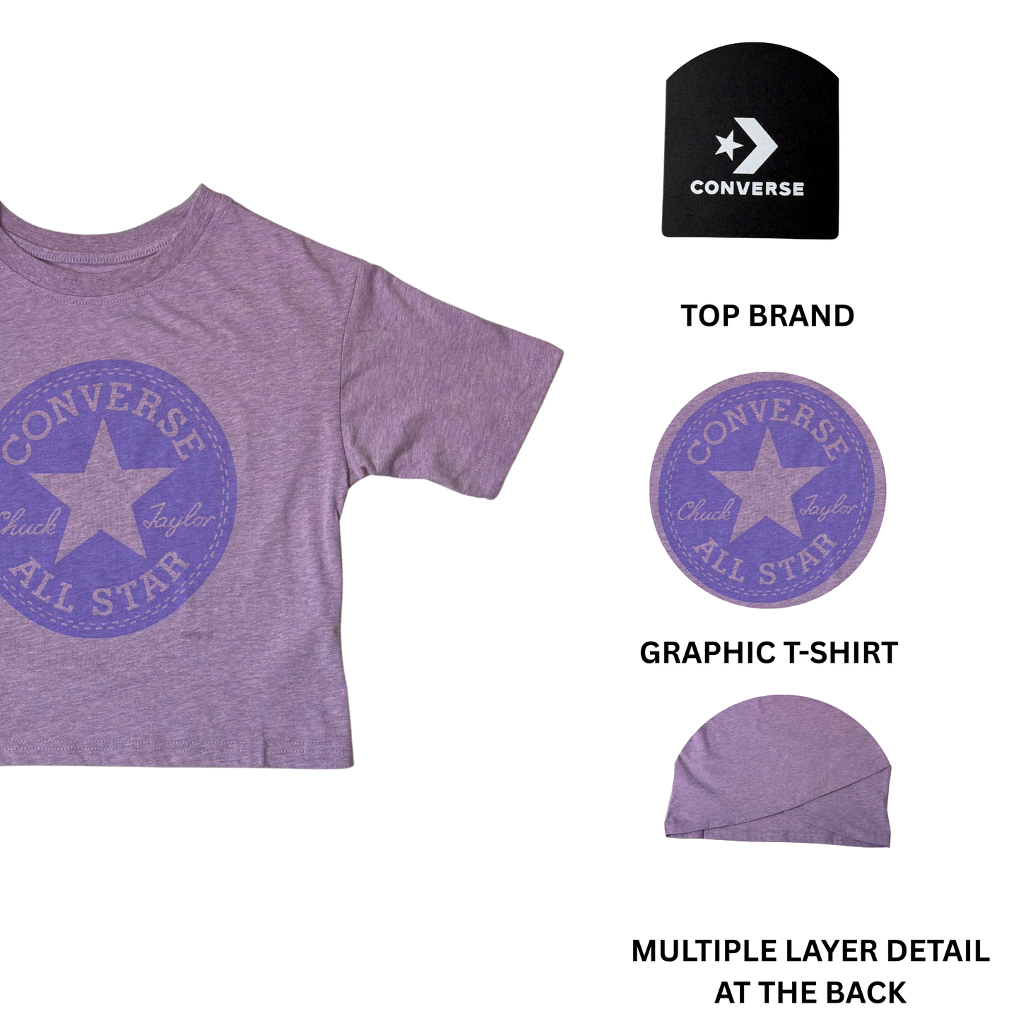 Girls Purple Cross-Back Short Sleeve Shirt