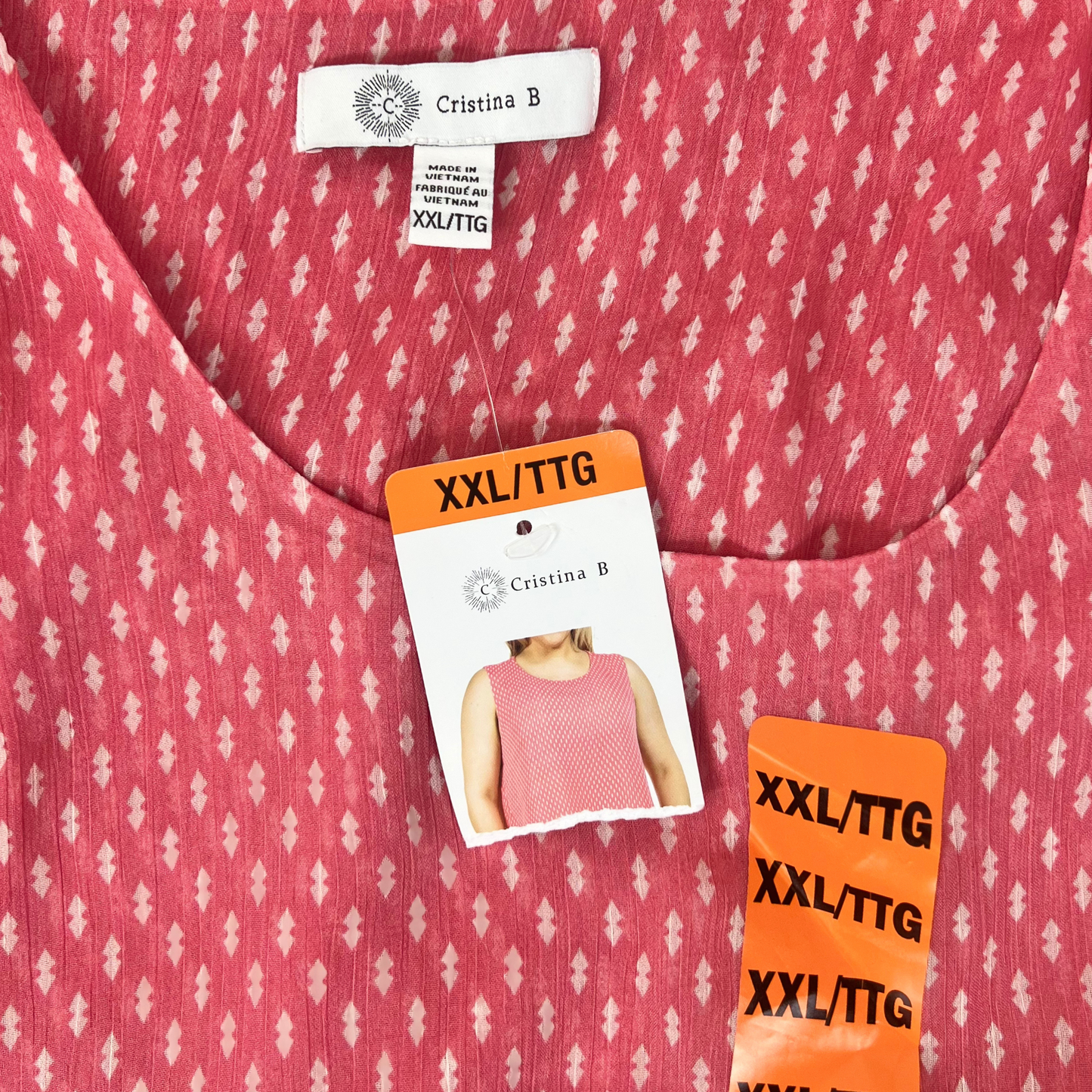 Women’s Pink Blouse – XXL, 100% Polyester, Machine Washable