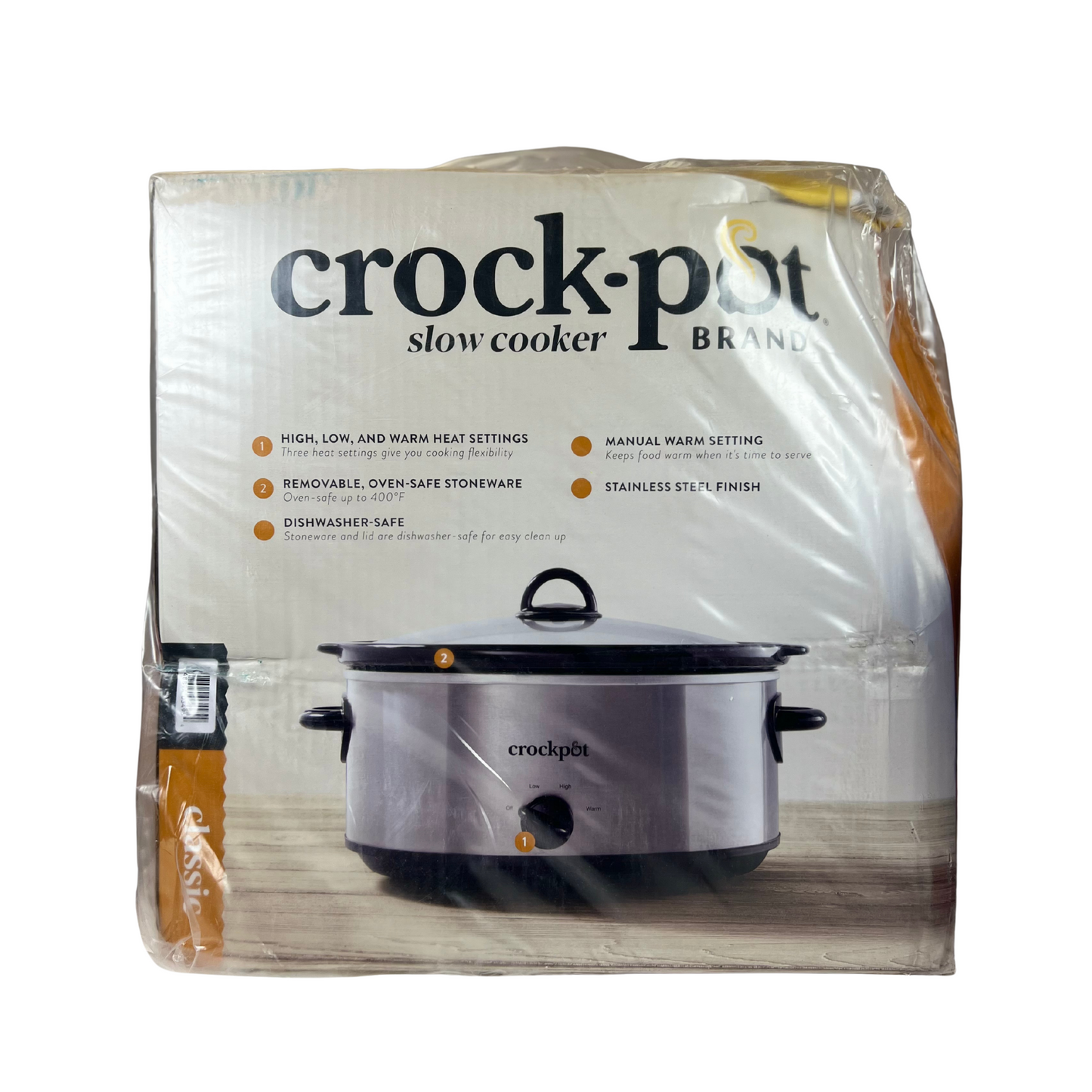 7-Quart Oval Manual Slow Cooker – Stainless Steel