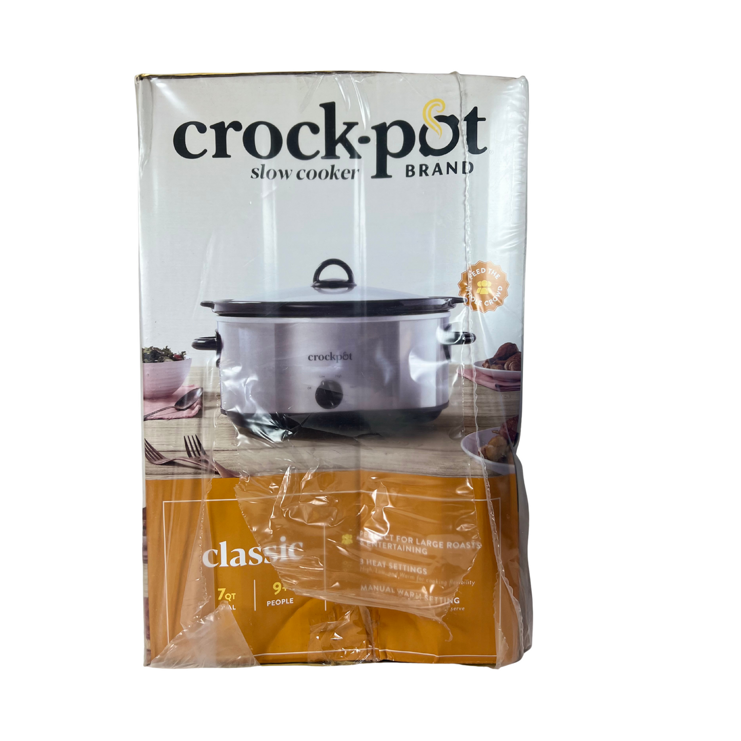 7-Quart Oval Manual Slow Cooker – Stainless Steel