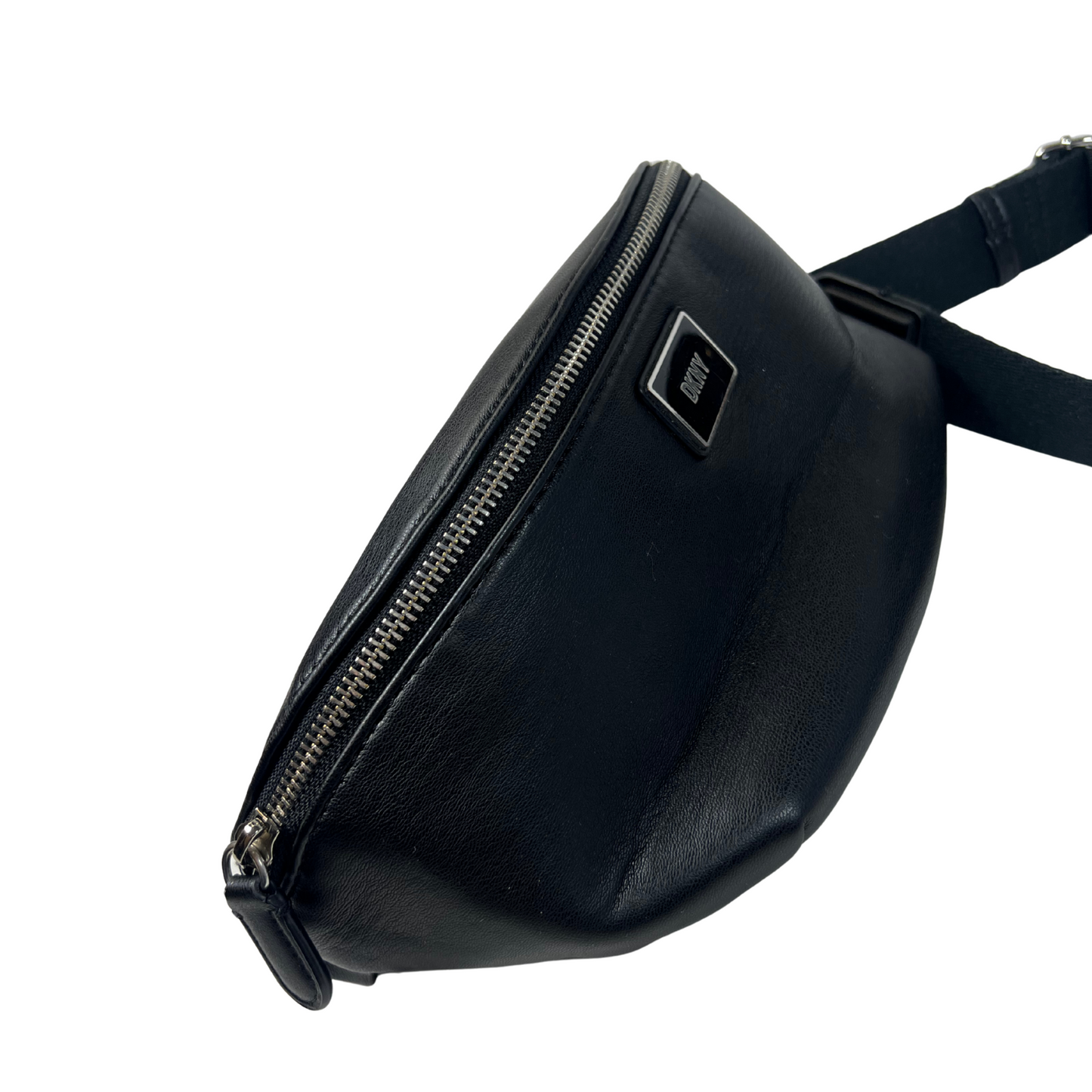 Astrid Sling Belt Bag Crossbody – Black Vegan Leather, Pre-Loved