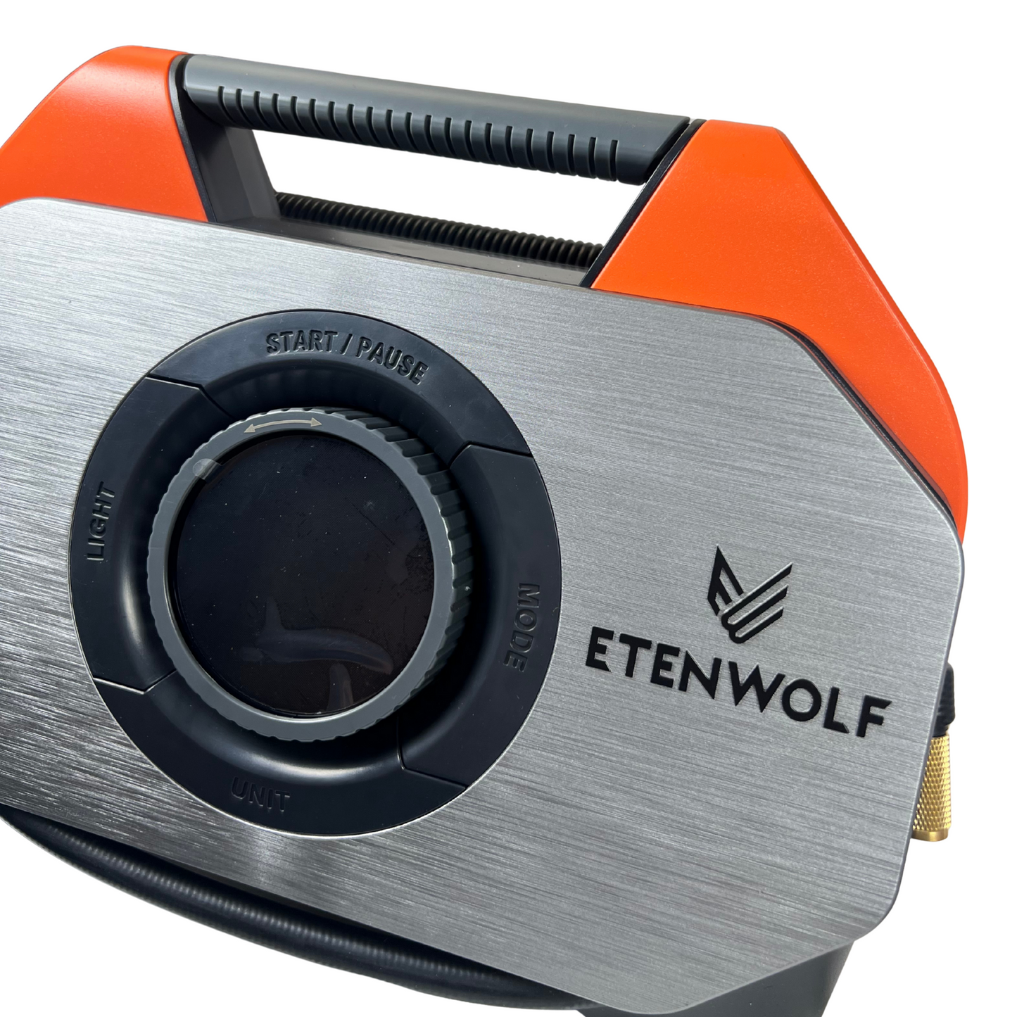 ETENWOLF Vortex S6 Portable Tire Inflator – Cordless Air Compressor with 19200 mAh Battery, Dual Cylinder, Auto Stop, Heavy-Duty Vehicle & Car Use (Orange)