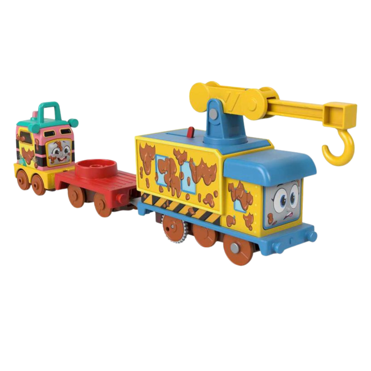 Thomas & Friends Muddy Fix ’em Up Friends Motorized Vehicle Set – Carly the Crane & Sandy the Rail Speeder