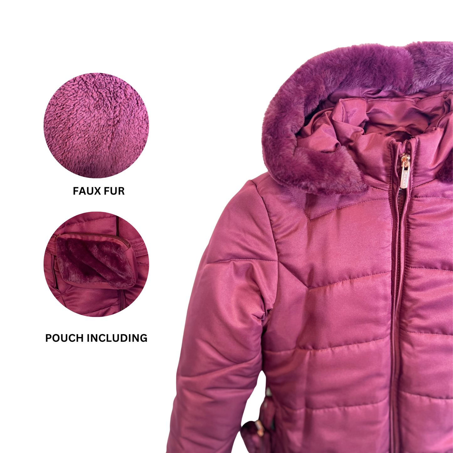 Girls Puffer Jacket Water-Repellent - Size 12
