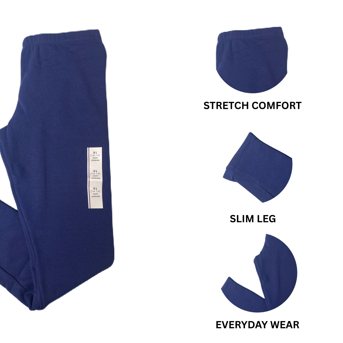 Girls Navy Slim Leg Joggers - XL (14/16)