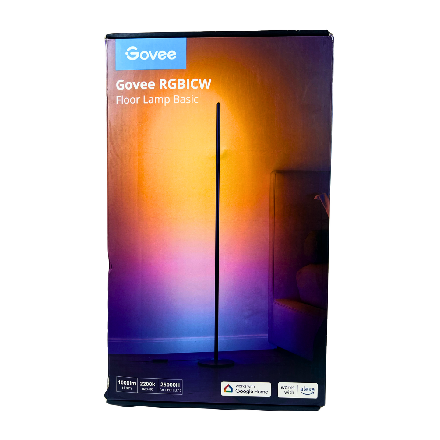 RGBIC Smart Corner Floor Lamp – Alexa & App Control, Music Sync, 61+ Scenes