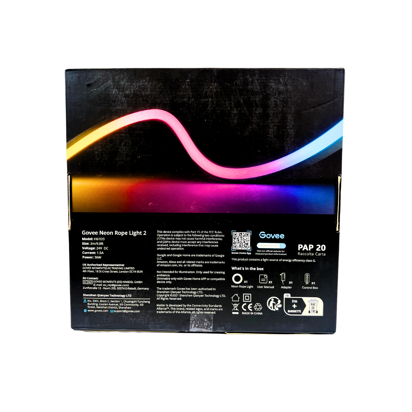 Govee Neon Lights 2 - RGBIC Neon Rope Light (9.8ft) for Bedroom and Wall Decor, Custom DIY Lighting with Shape Mapping, Alexa & Google Assistant Compatible, Black
