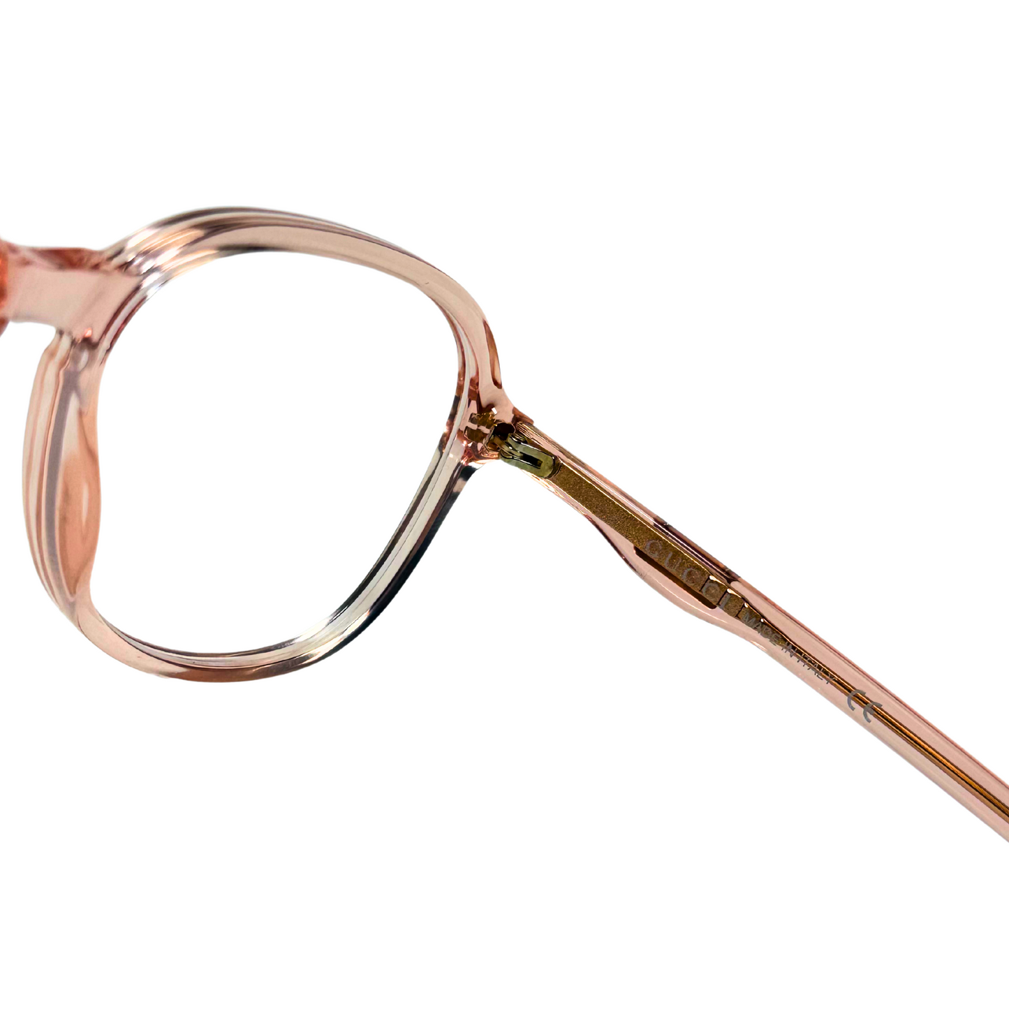 Branded Transparent Pink Acetate Frames, Unisex - GG0259O 005 Eyeglasses