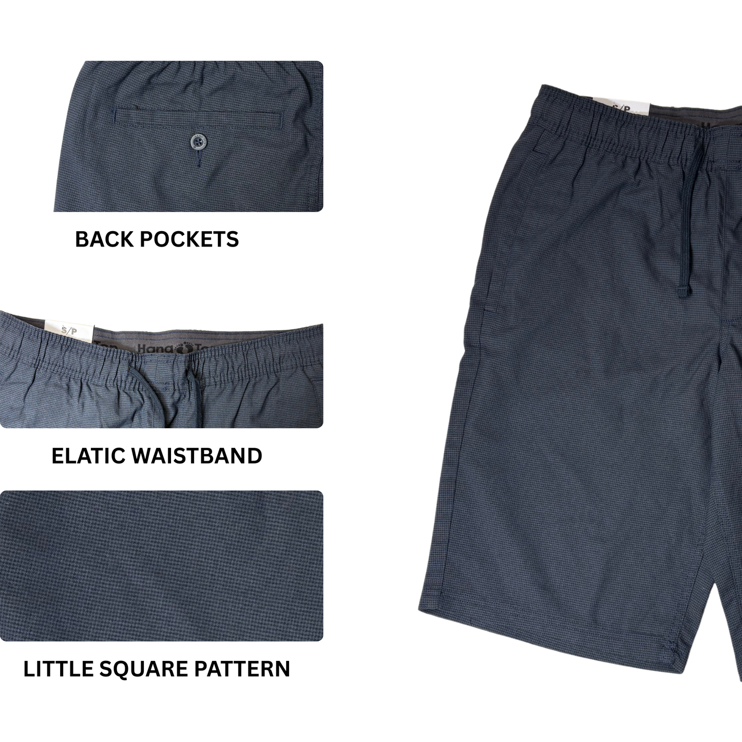 Hang Ten Men’s Navy Shorts – Elastic Waistband – Size S