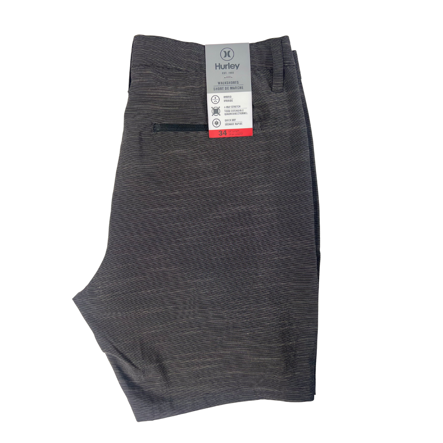 Men’s Hybrid 18" Walk Shorts – Gray, Size 34