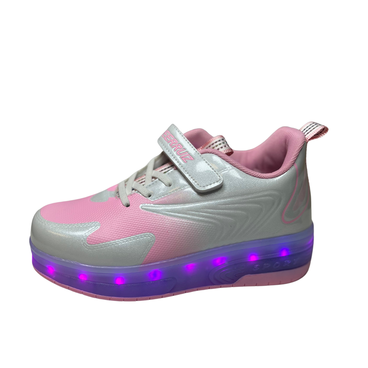 Girl Light-Up Shoes with Wheels – USB Rechargeable LED Roller Skates