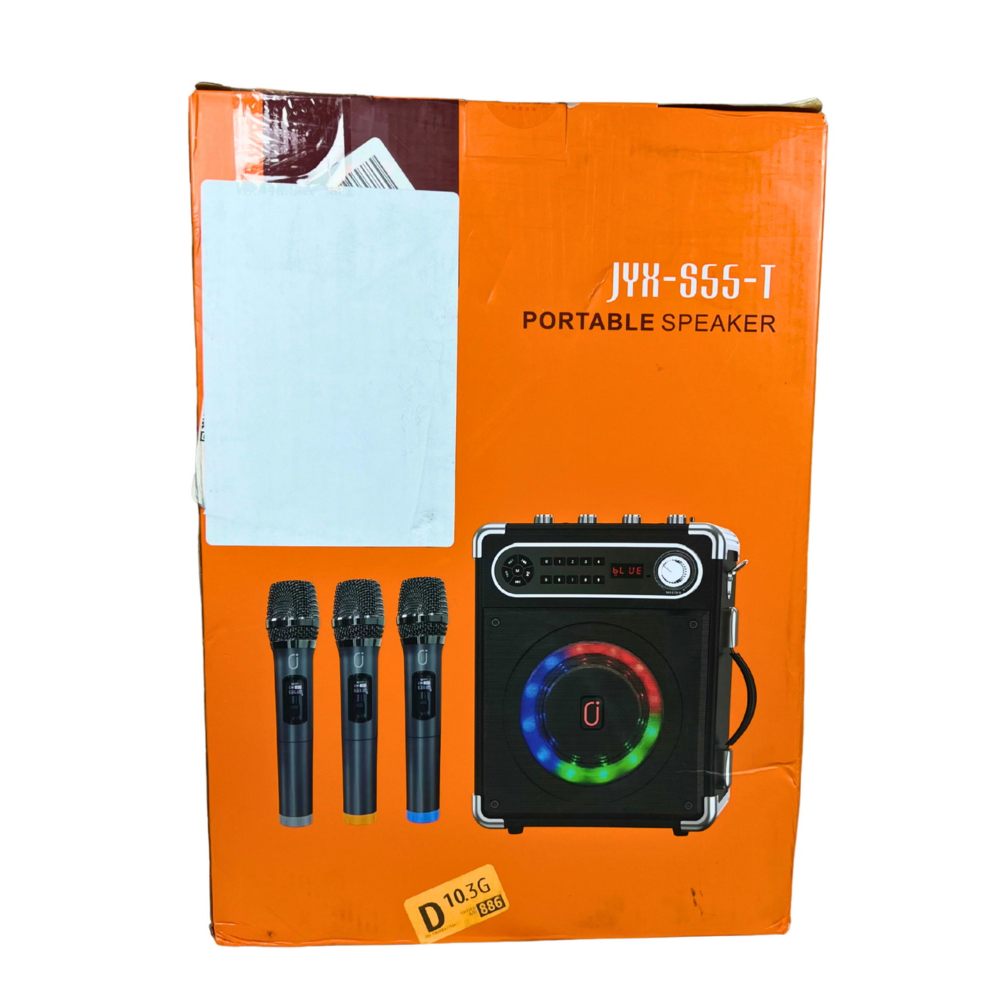 Portable Karaoke Machine with 3 Microphones, Bluetooth Speaker, FM Radio & LED Lights