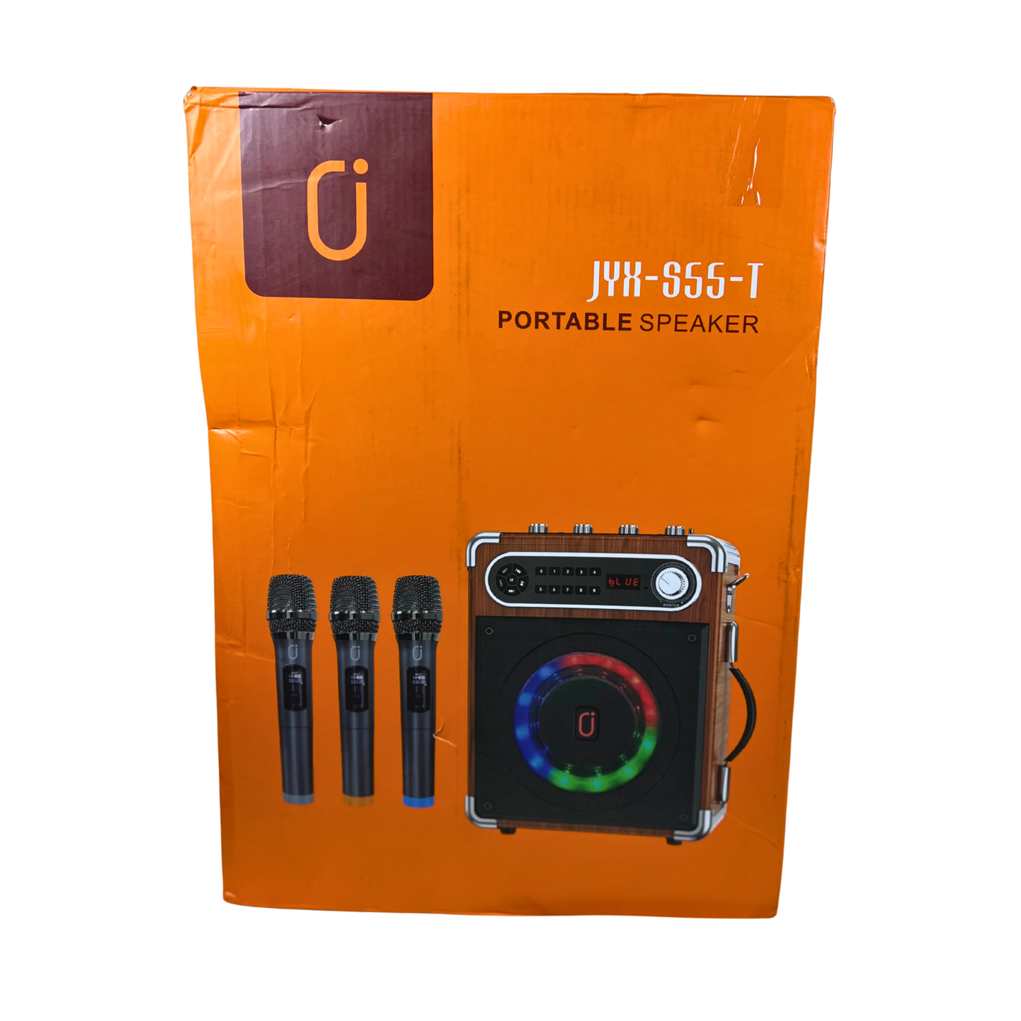 Portable Karaoke Machine with 3 Microphones, Bluetooth Speaker, FM Radio & LED Lights