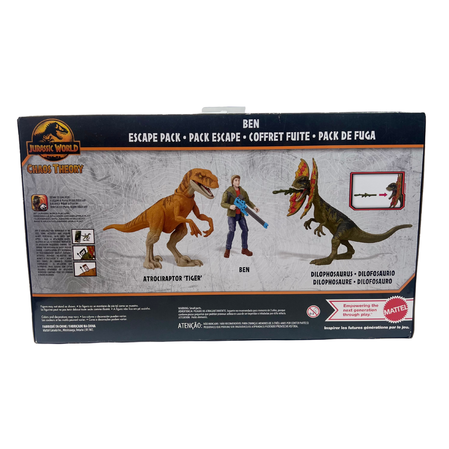 Chaos Theory Ben Escape Dinosaur Figure Pack – 3.75-Inch Scale Figures with Accessories