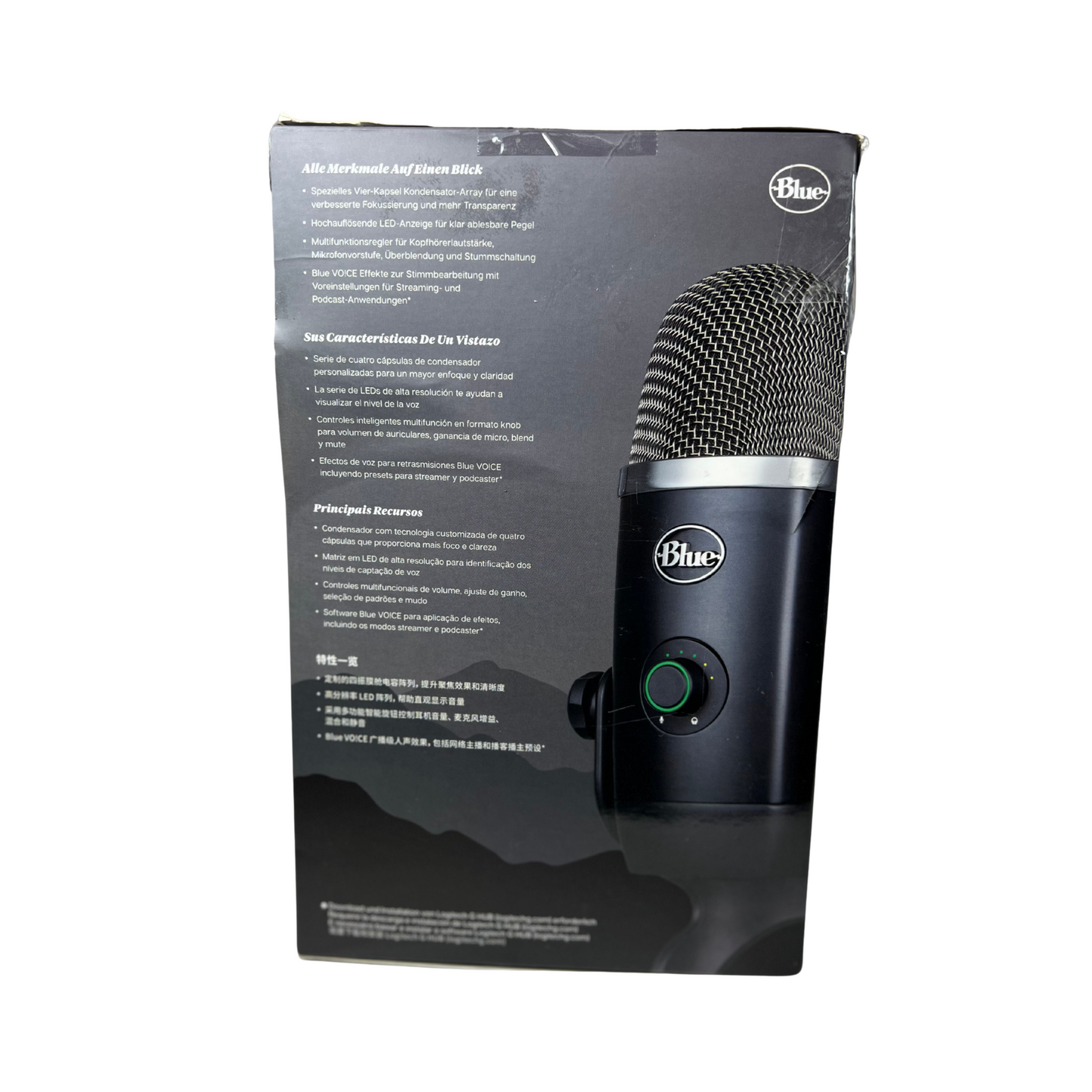 USB Streaming Microphone with LED Metering & 4 Pickup Patterns – For Gaming, Podcasting & Recording