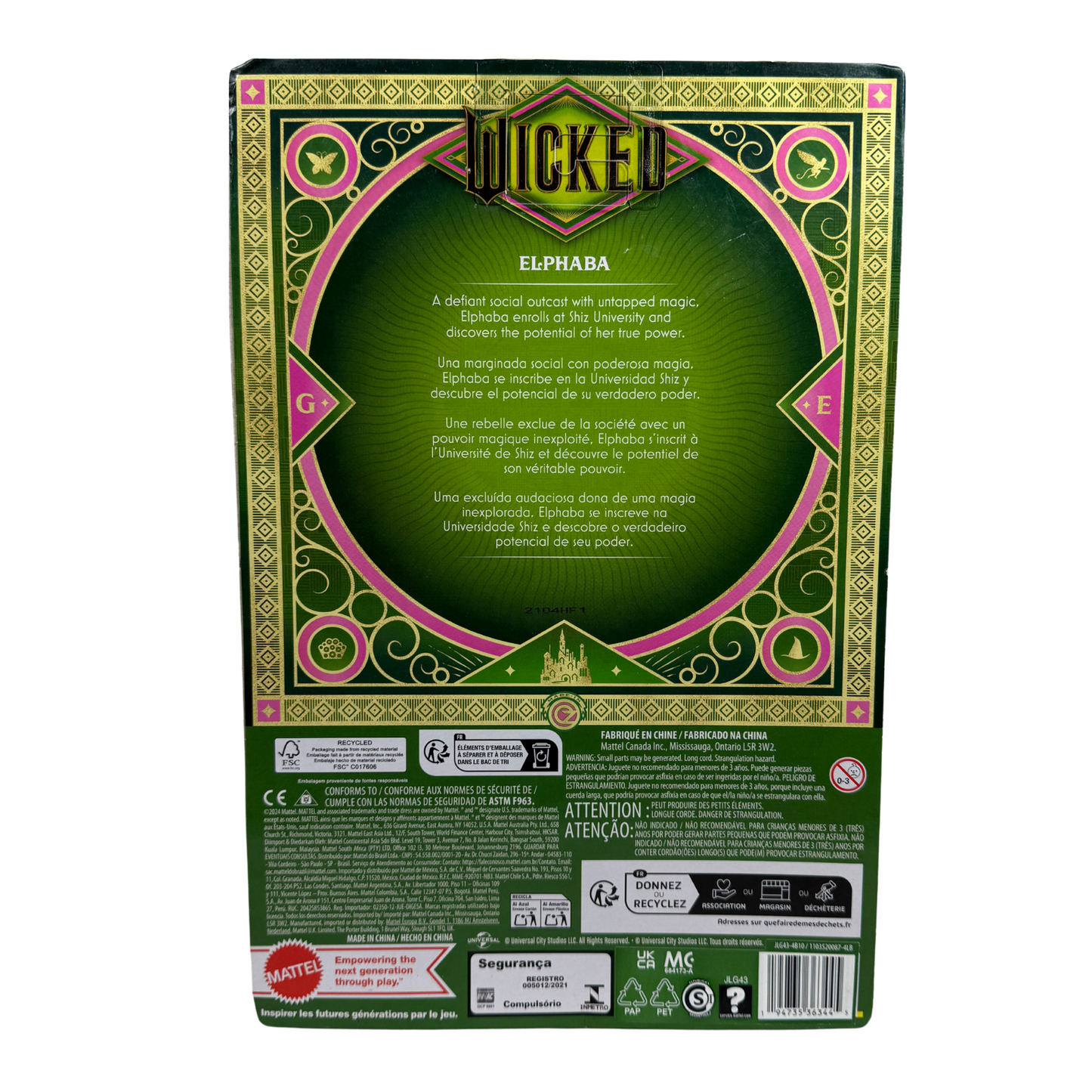 Wicked Elphaba Fashion Doll with Removable Outfit & Accessories