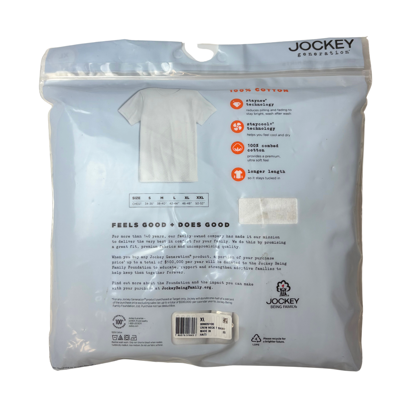 Men’s 3-Pack White Crew Neck T-Shirts – Size XL