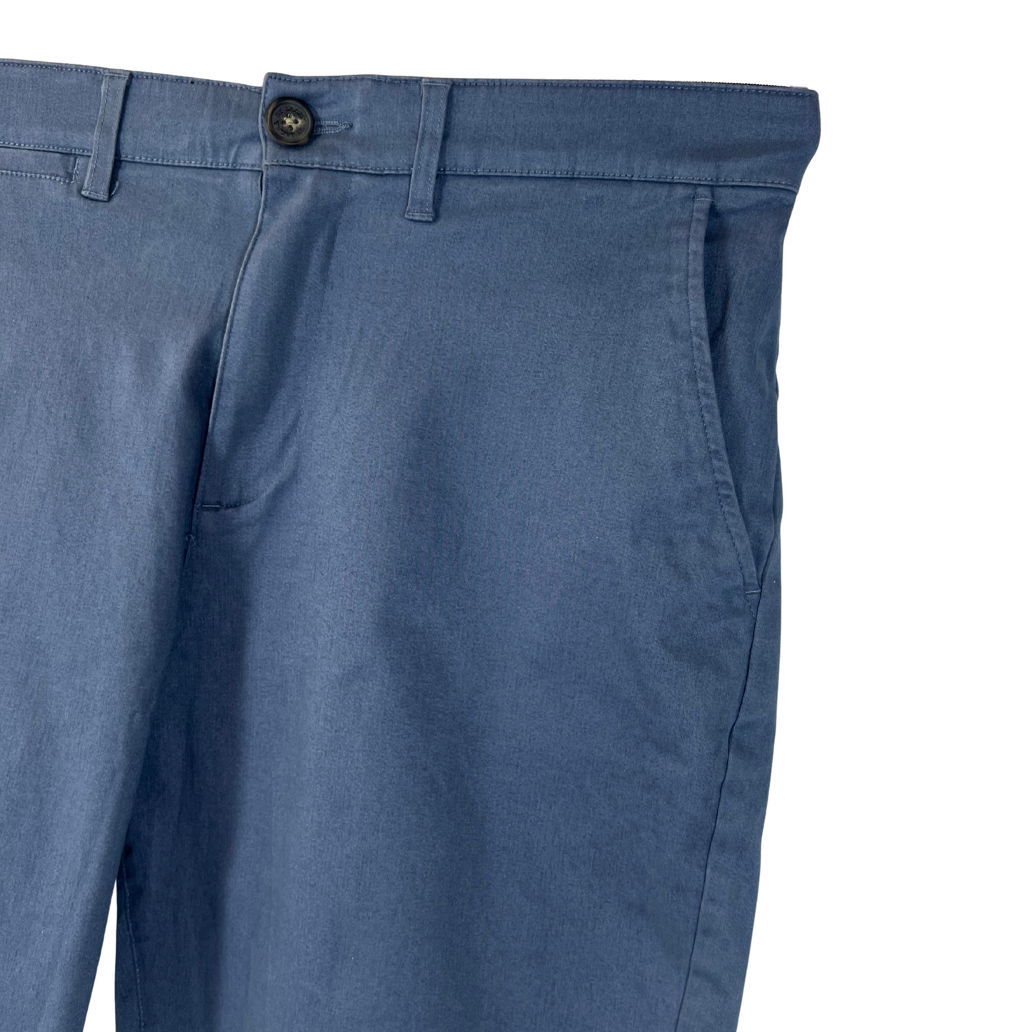 Men’s Performance Stretch Shorts – Blue, Size 30, Elastic Waist