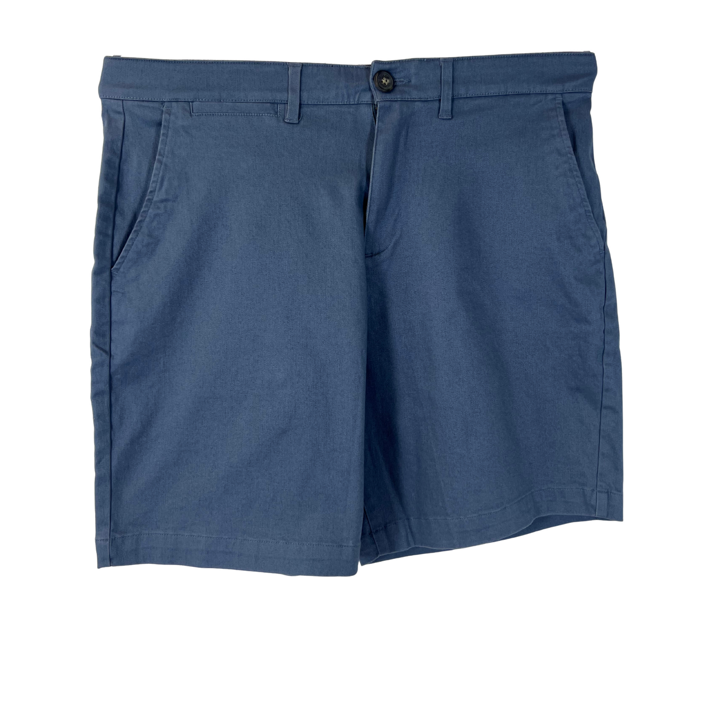 Men’s Performance Stretch Shorts – Blue, Size 30, Elastic Waist