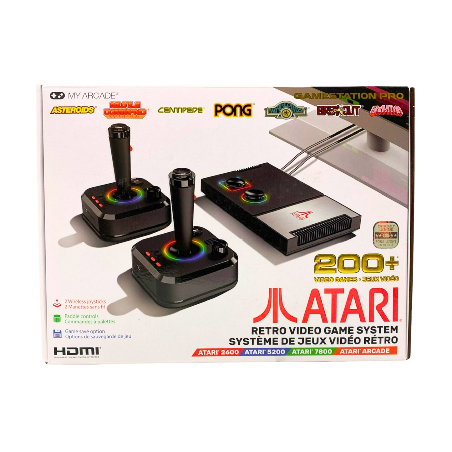 Retro Video Game Console with 200+ Built-In Games, Wireless Joysticks, HDMI, RGB LED