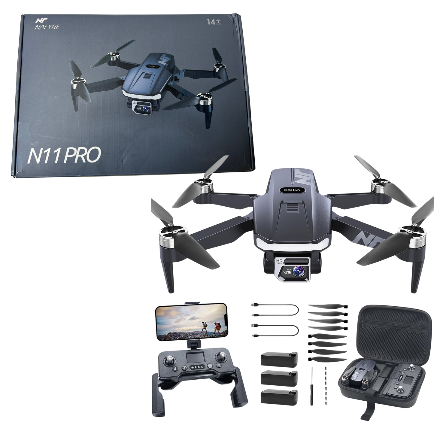N11 PRO 4K GPS Drone for Adults – 90 Min Flight, 5G FPV, Brushless Motor, Auto Return & Follow Me