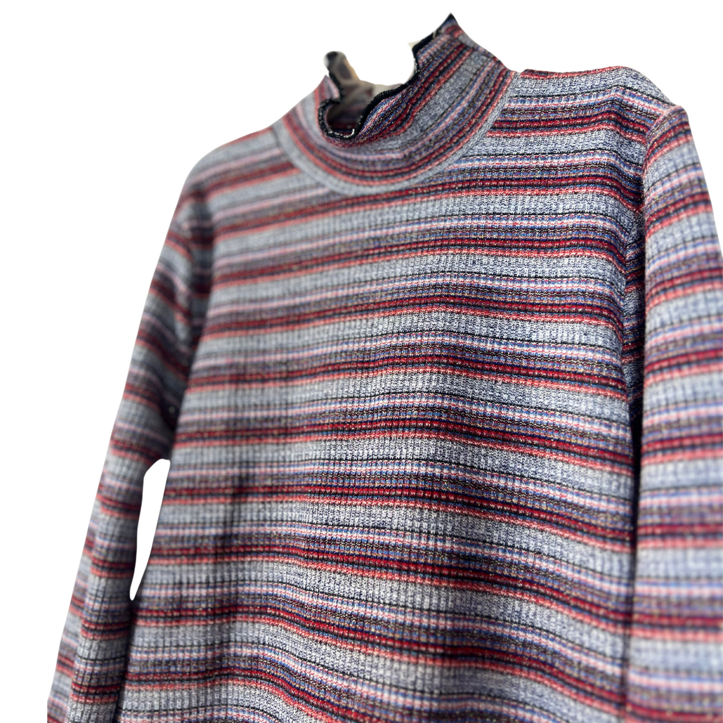 Girls Striped Mock Neck Long Sleeve Shirt – Size Large 10/12