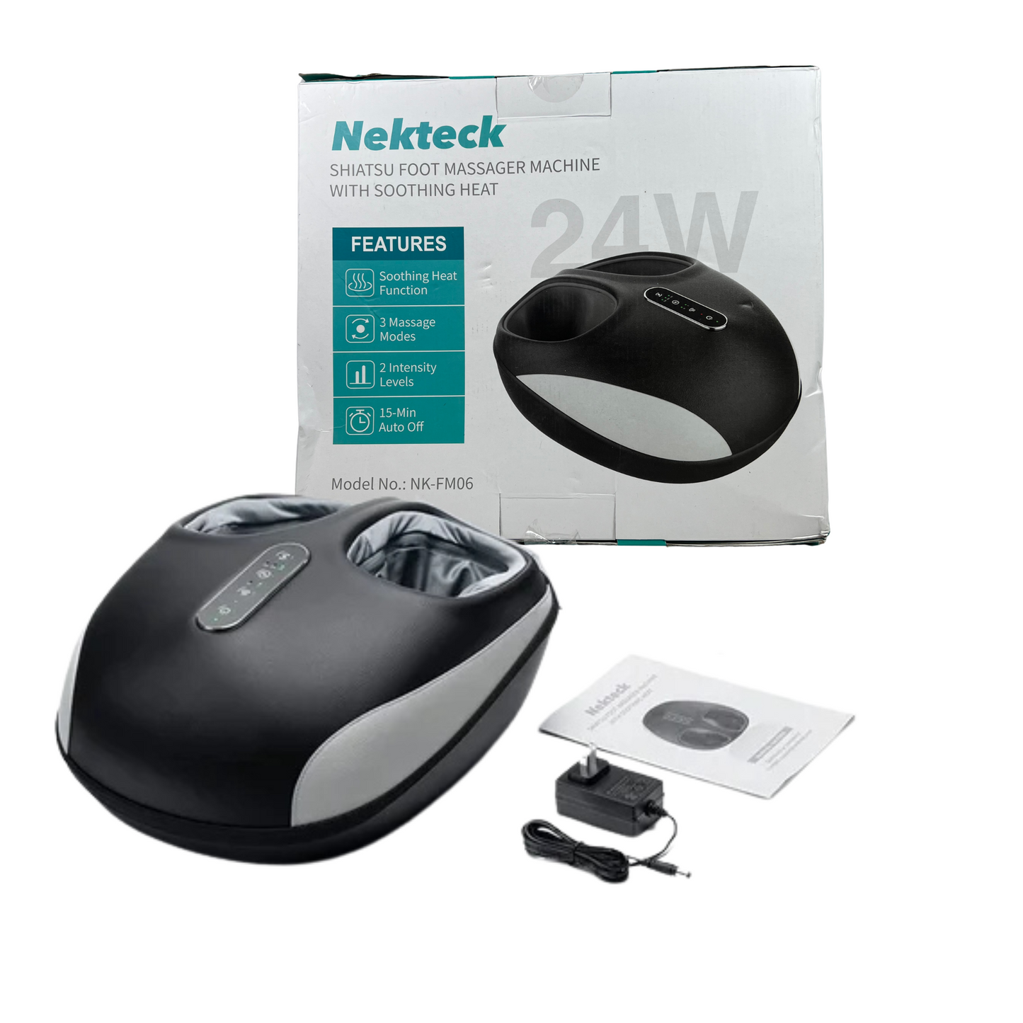 Nekteck Shiatsu Foot Massager with Heat & Air Compression – Deep Kneading Therapy