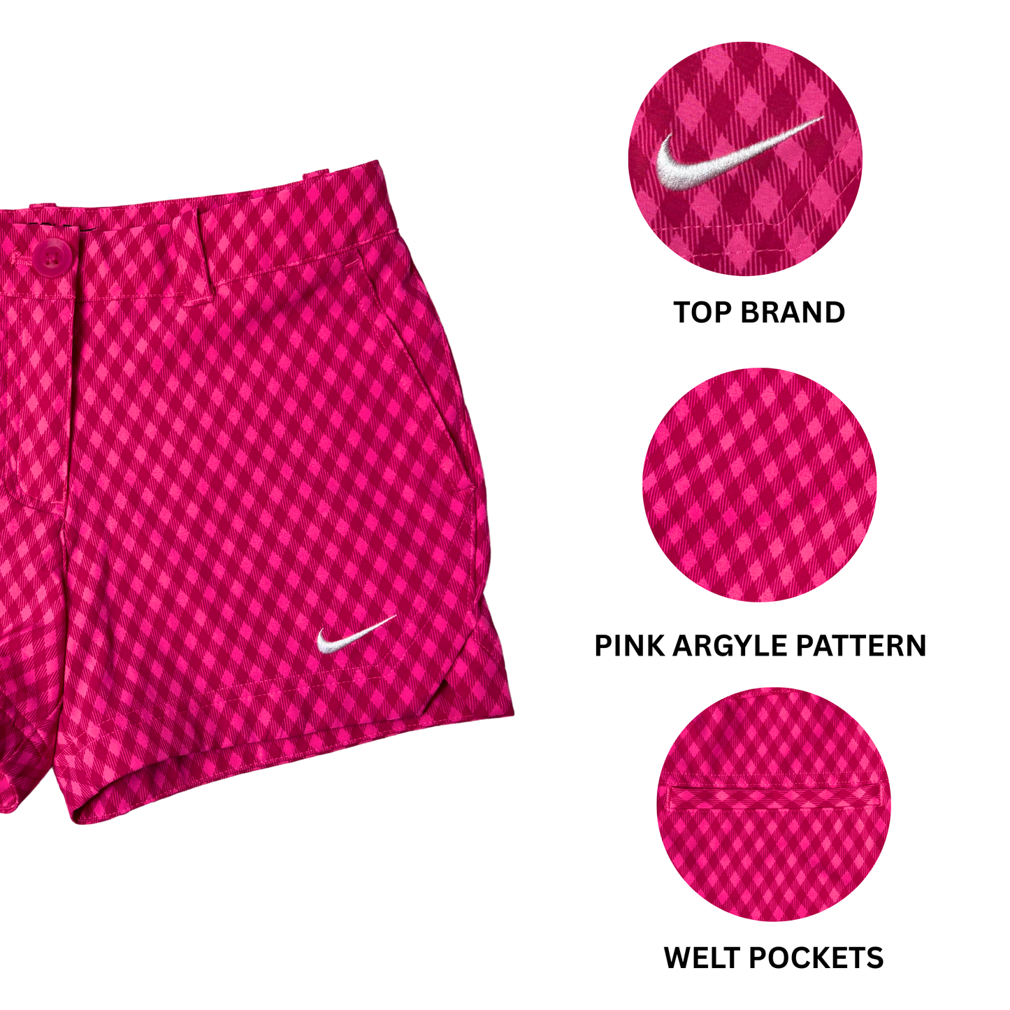 Girls’ Pink Golf Shorts Dri-Fit Cooling Size S