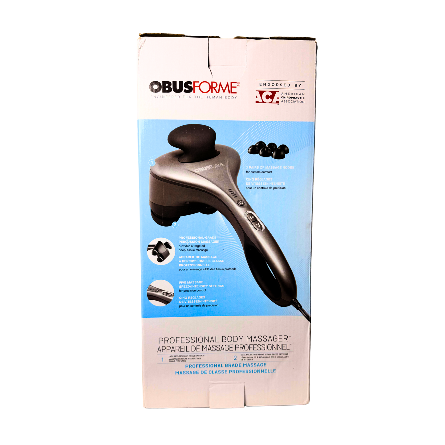 Professional Percussion Back Massager | Deep Tissue Handheld Massager | 5 Speed Settings | Dual Massage Nodes | Muscle & Fatigue Relief