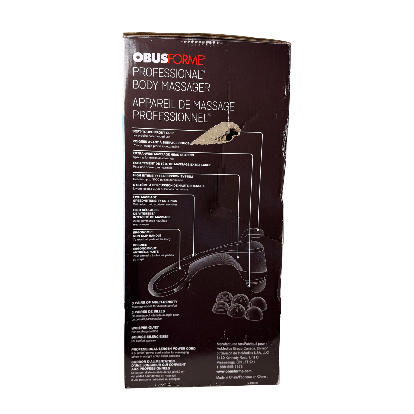Professional Percussion Back Massager | Deep Tissue Handheld Massager | 5 Speed Settings | Dual Massage Nodes | Muscle & Fatigue Relief