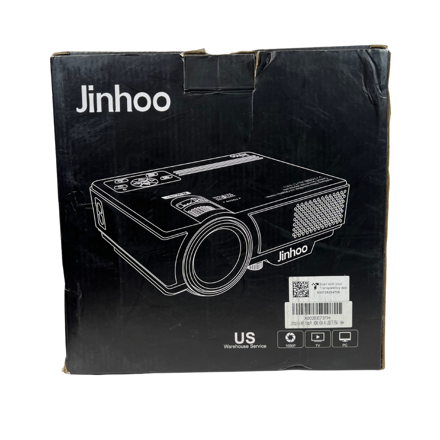 1080P Mini Projector with Two-Way Bluetooth, 50% Zoom & 80" Screen – Portable Home & Outdoor Cinema