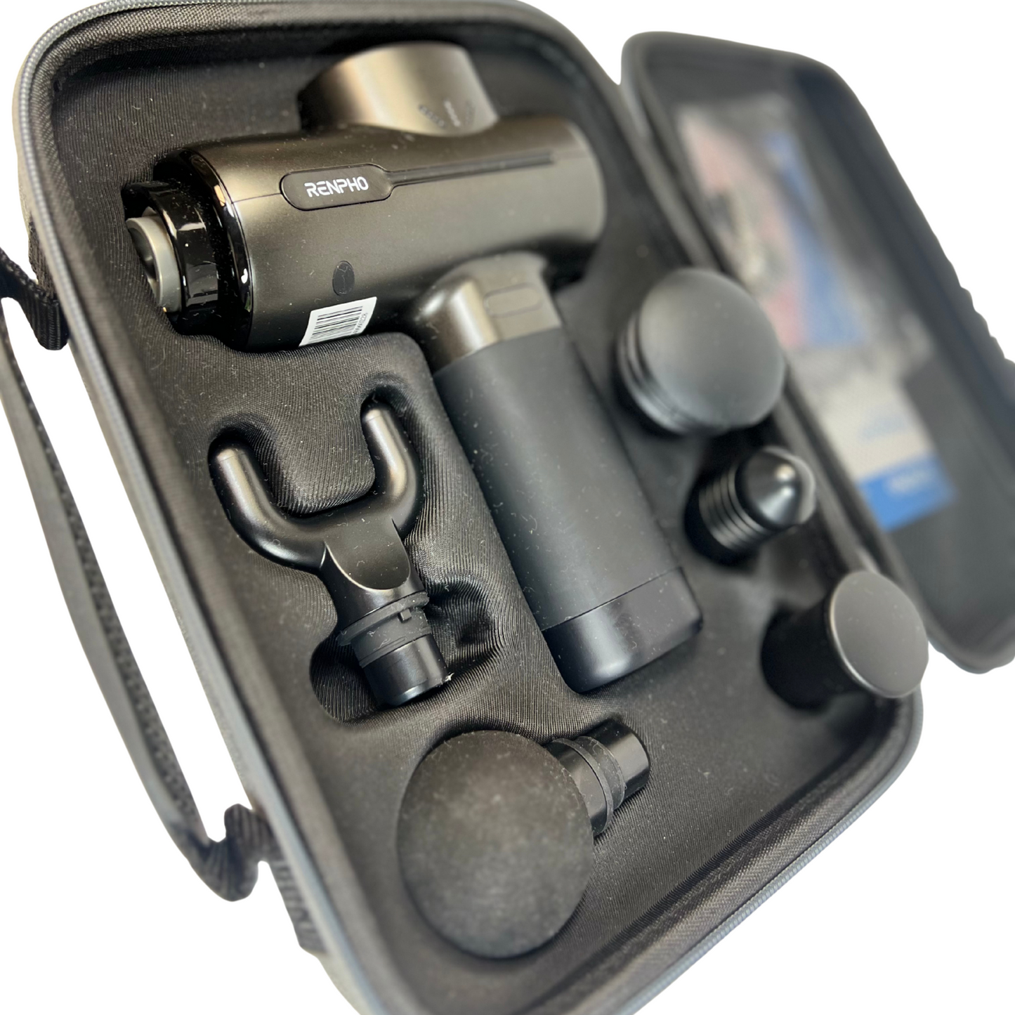 Powerful Percussion Massage Gun with 5 Speeds & Attachments, Portable Handheld Massager with Travel Case