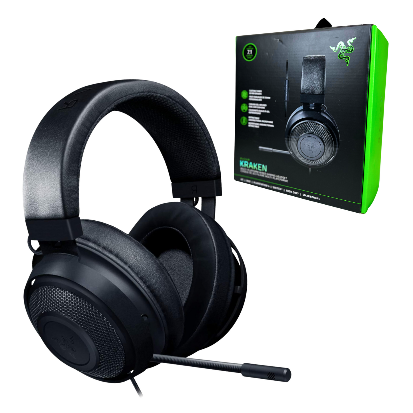 Over-Ear Gaming Headset with Retractable Mic & 3.5mm Jack – Black