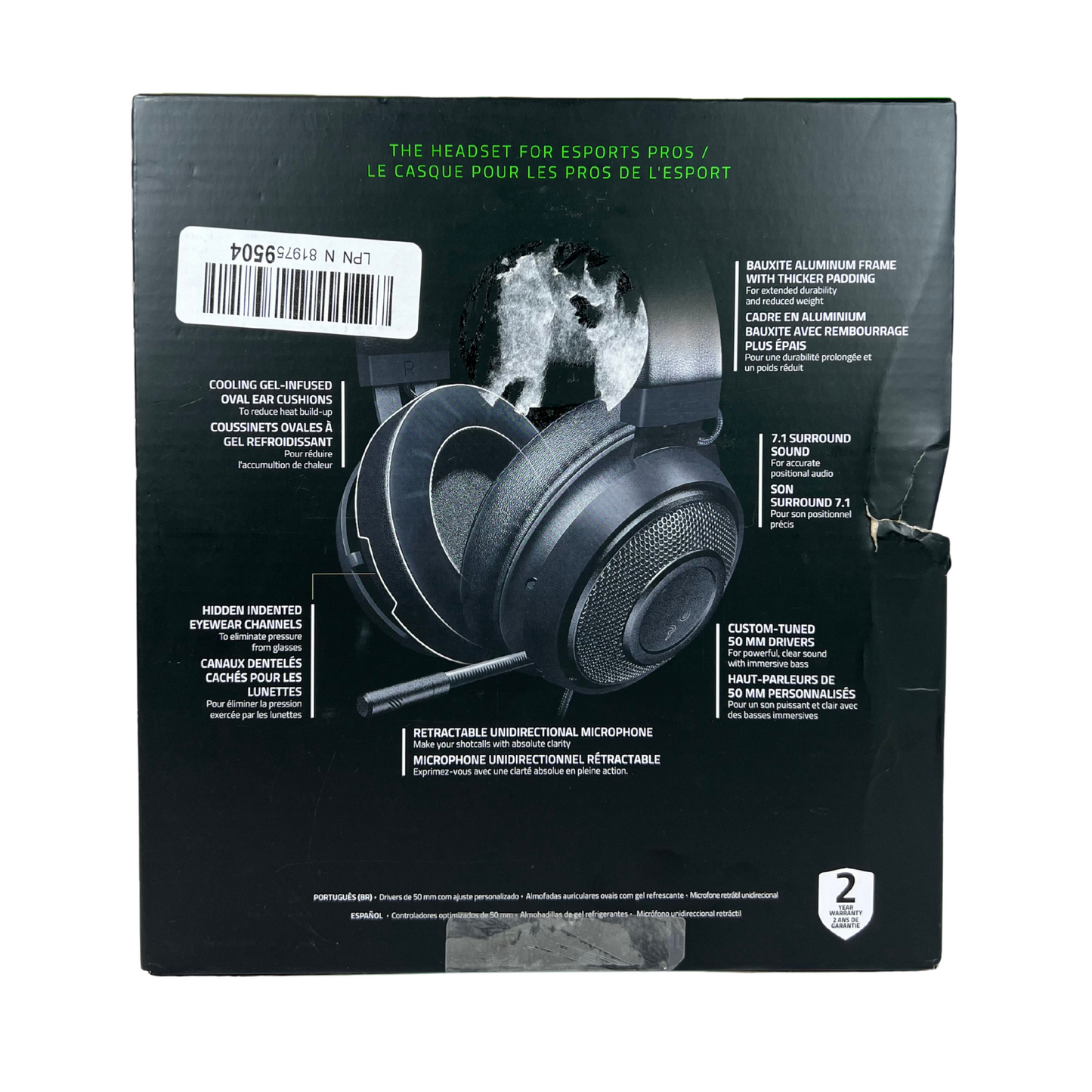Over-Ear Gaming Headset with Retractable Mic & 3.5mm Jack – Black