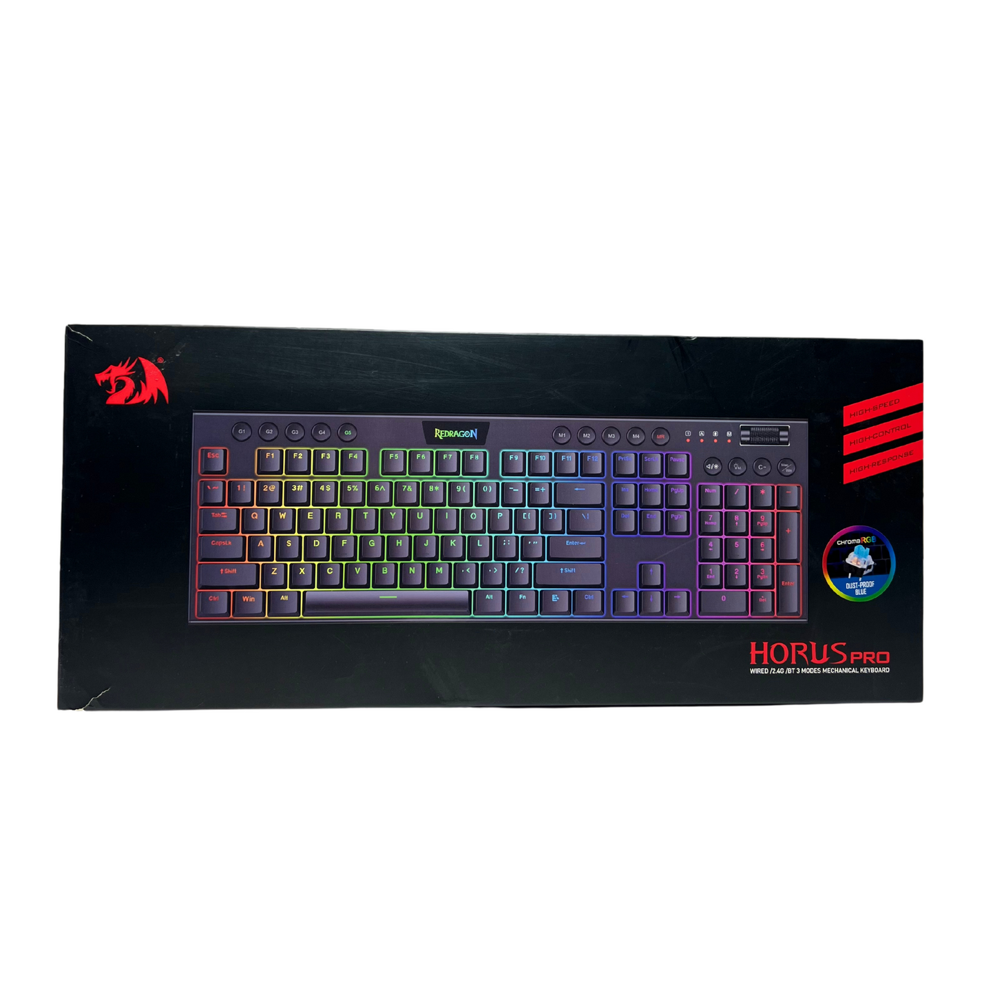 Redragon K618 Horus Wireless RGB Mechanical Keyboard - Ultra-Thin, Tri-Mode