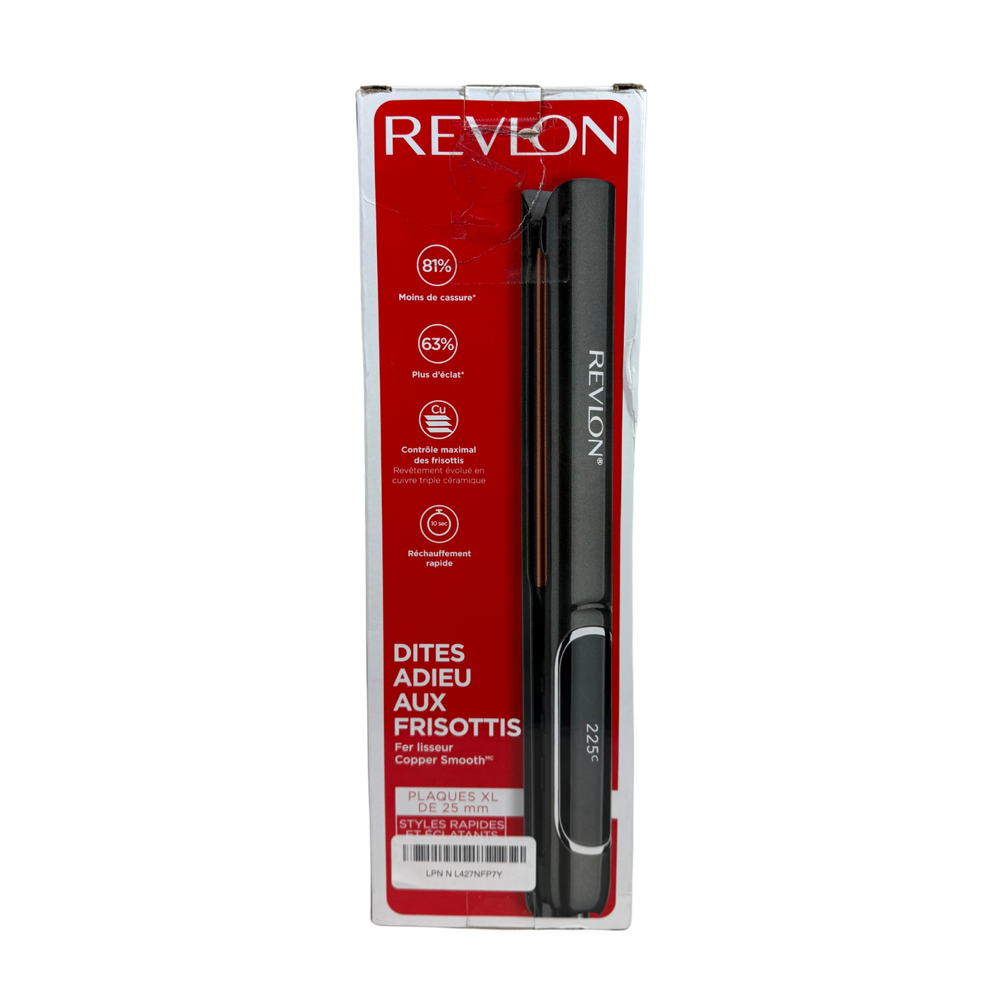 Copper Smooth 1" Ceramic Flat Iron, 435°F, 30 Heat Settings, Dual Voltage