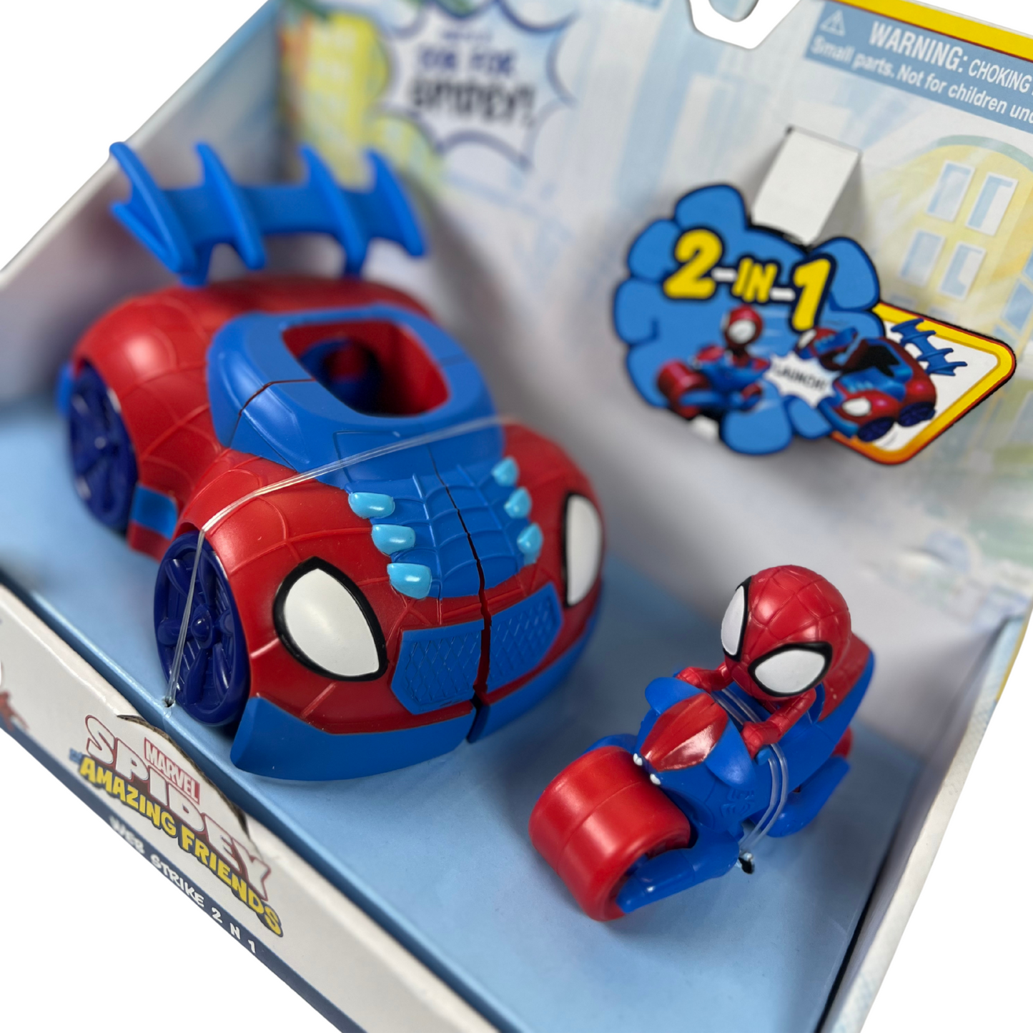 2-in-1 Web Strike Feature Vehicle with Spidey Figure and Cycle