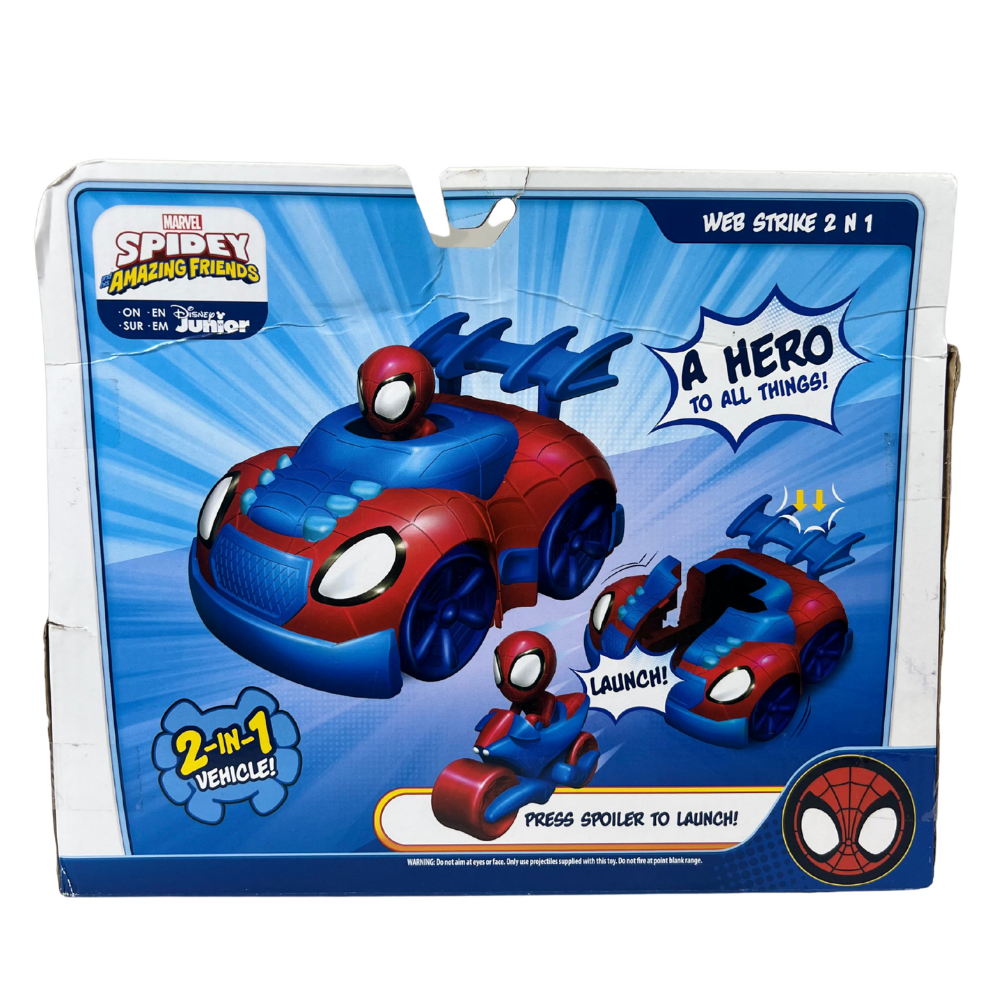 2-in-1 Web Strike Feature Vehicle with Spidey Figure and Cycle